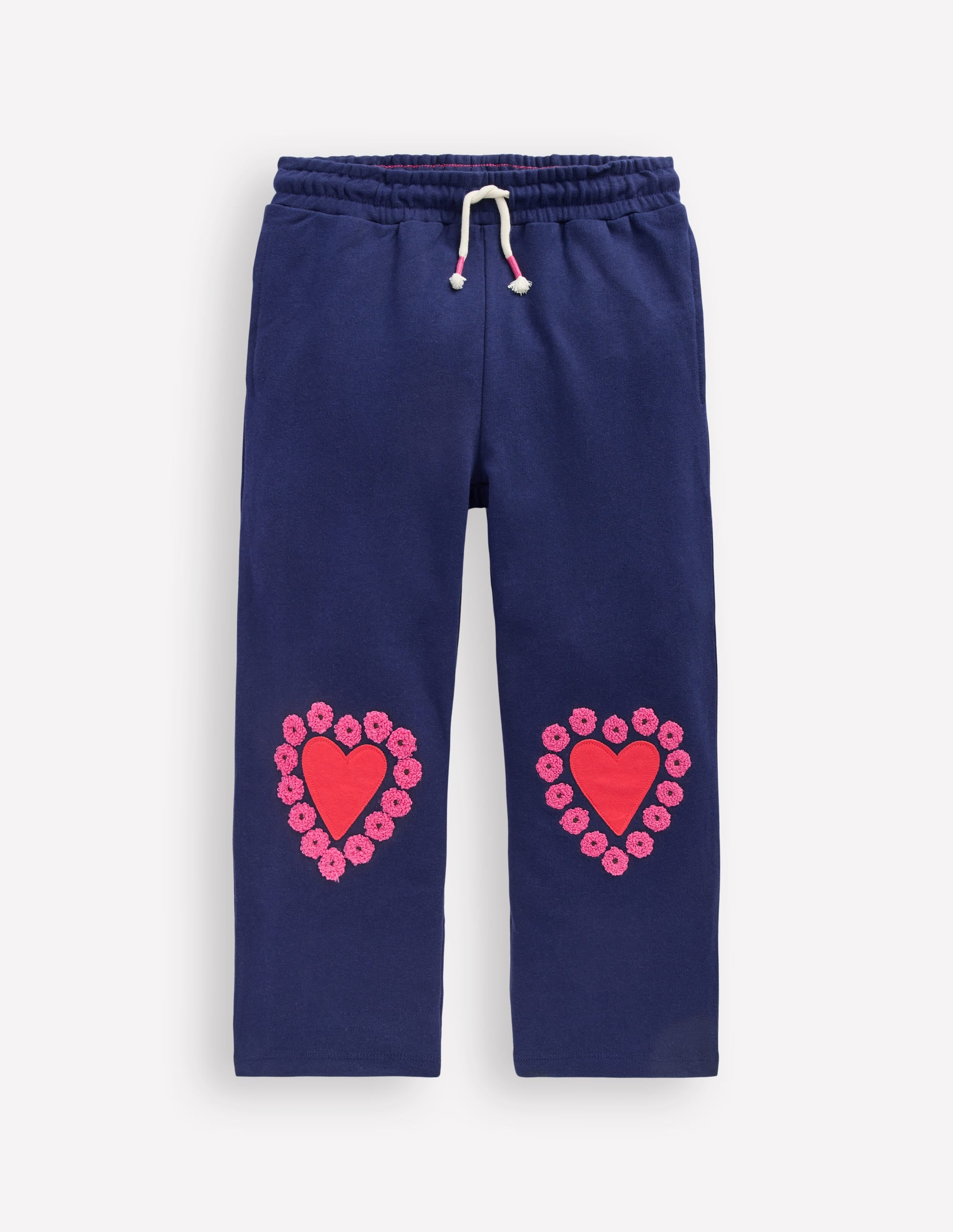 Bobbie Appliqué Sweatpants-College Navy Hearts - Image 1