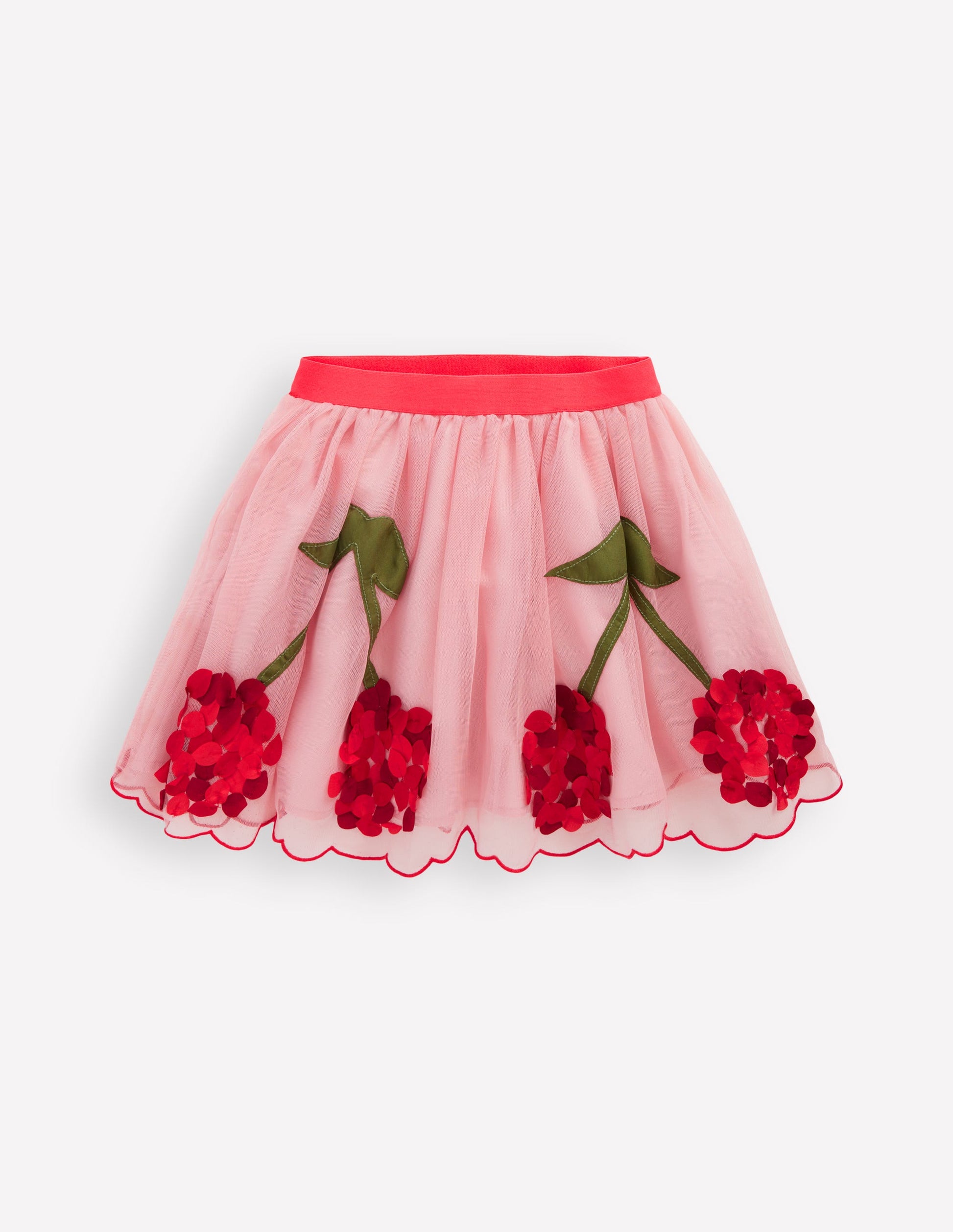 Appliqué Tulle Skirt-Vintage Pink Cherries-1