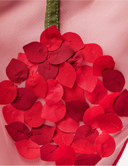 Appliqué Tulle Skirt-Vintage Pink Cherries-3