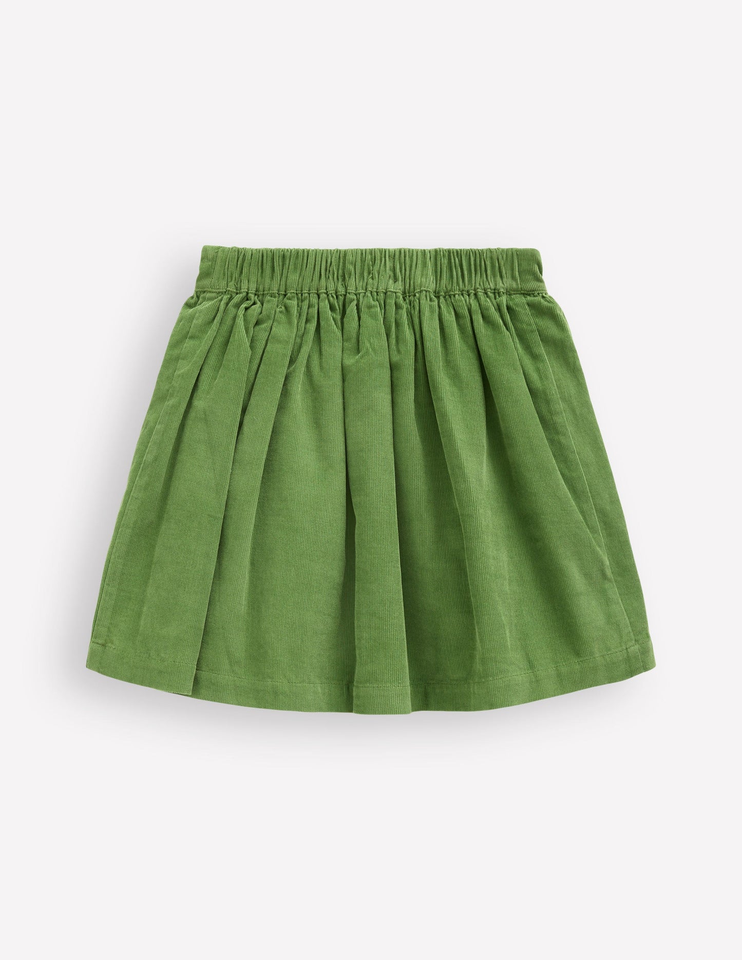 Button-through Mini Skirt-Broccoli Green Flowers