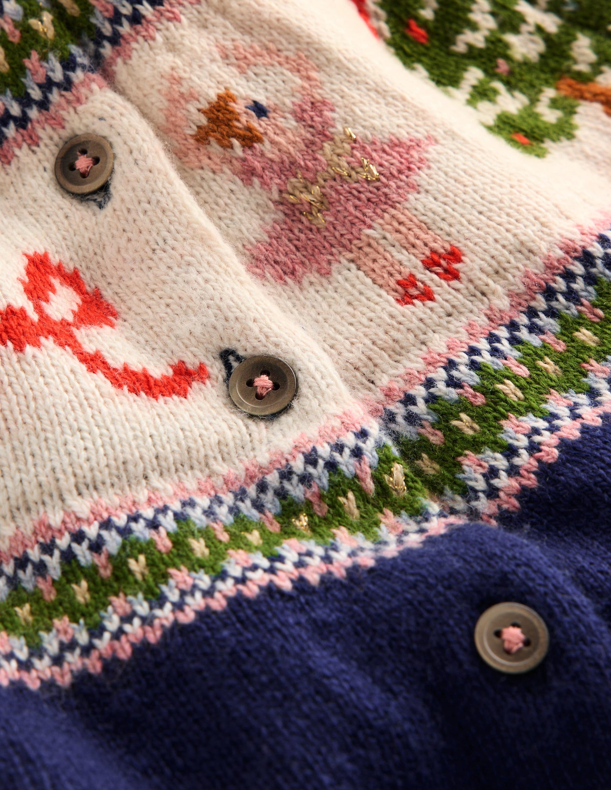 Edie Fair Isle Cardigan-Blue Nutcracker-3