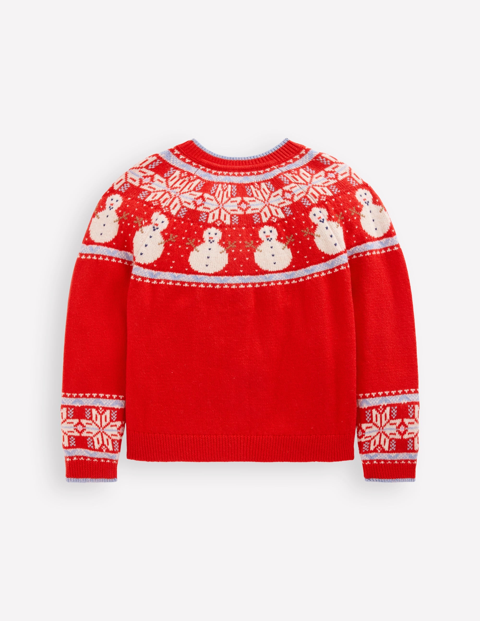 8.DECEMBERMAY⭐︎ニット Edie Fair Isle Cardigan-Poppy Red Snowman | Boden USA