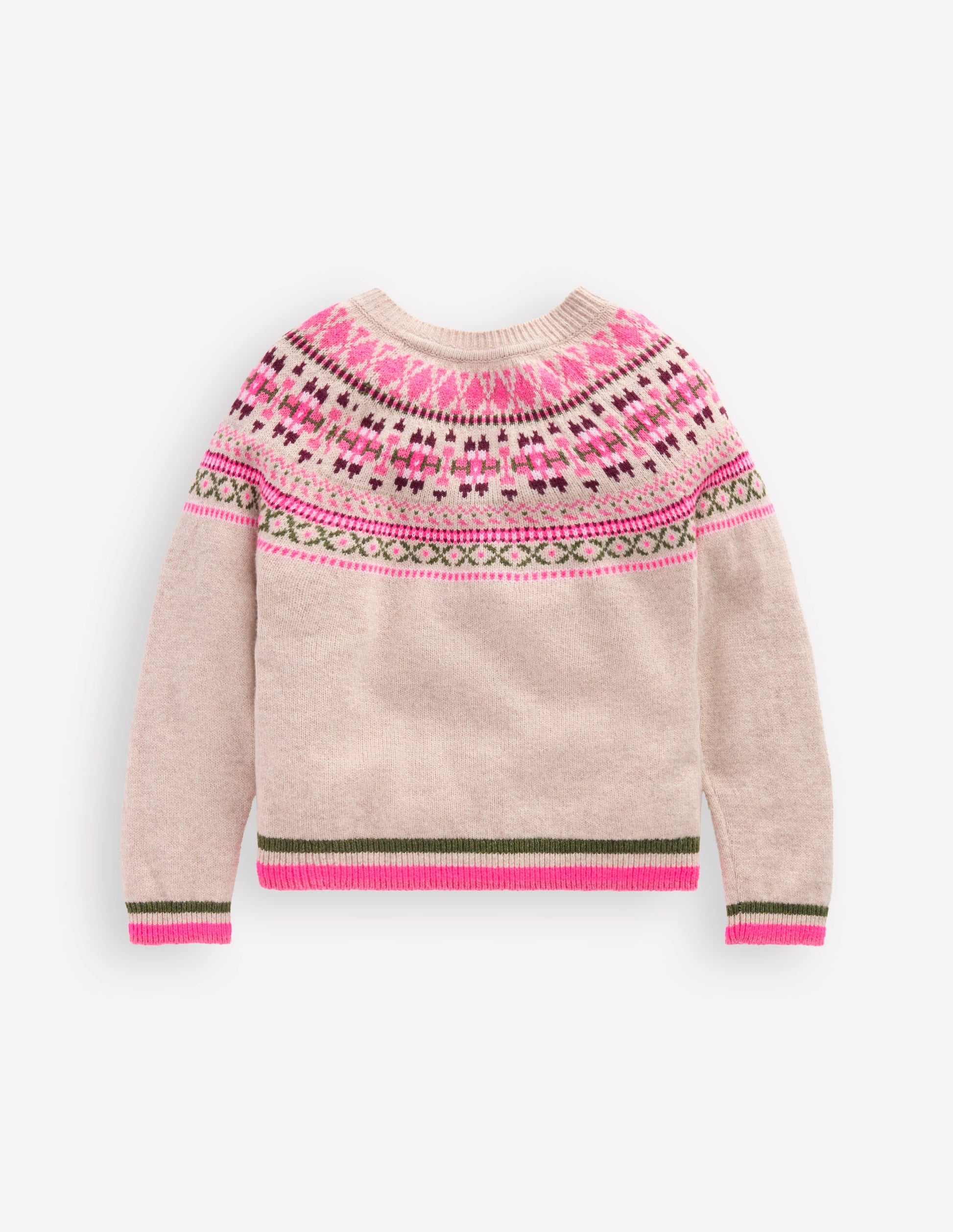 Edie Fair Isle Cardigan-Oatmeal Heritage Fair Isle-5