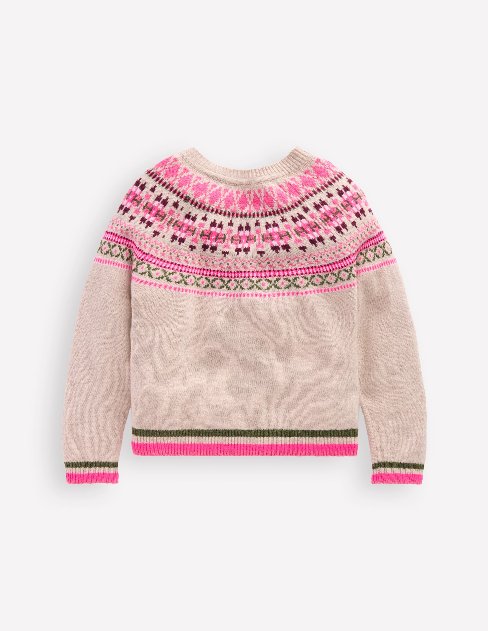 Edie Fair Isle Cardigan-Oatmeal Heritage Fair Isle - Image 5