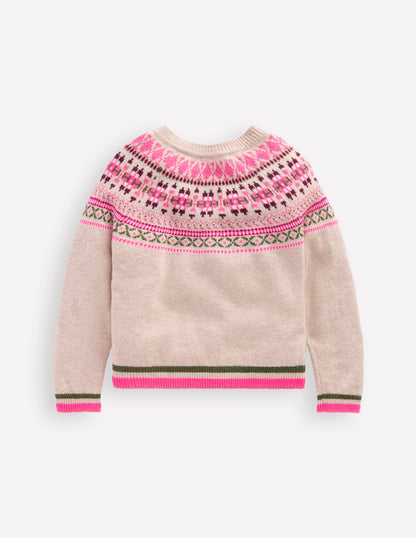 Edie Fair Isle Cardigan-Oatmeal Heritage Fair Isle-5