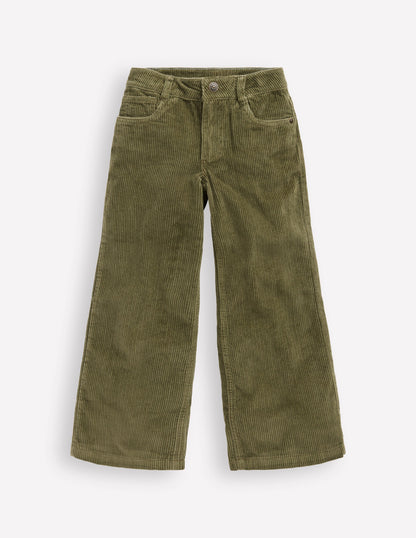 Wide Leg Pants-Woodland Green-1