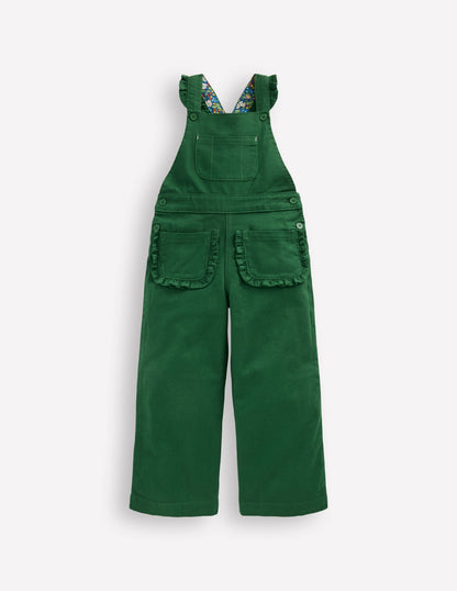 Frill Overalls-Pine Green-1