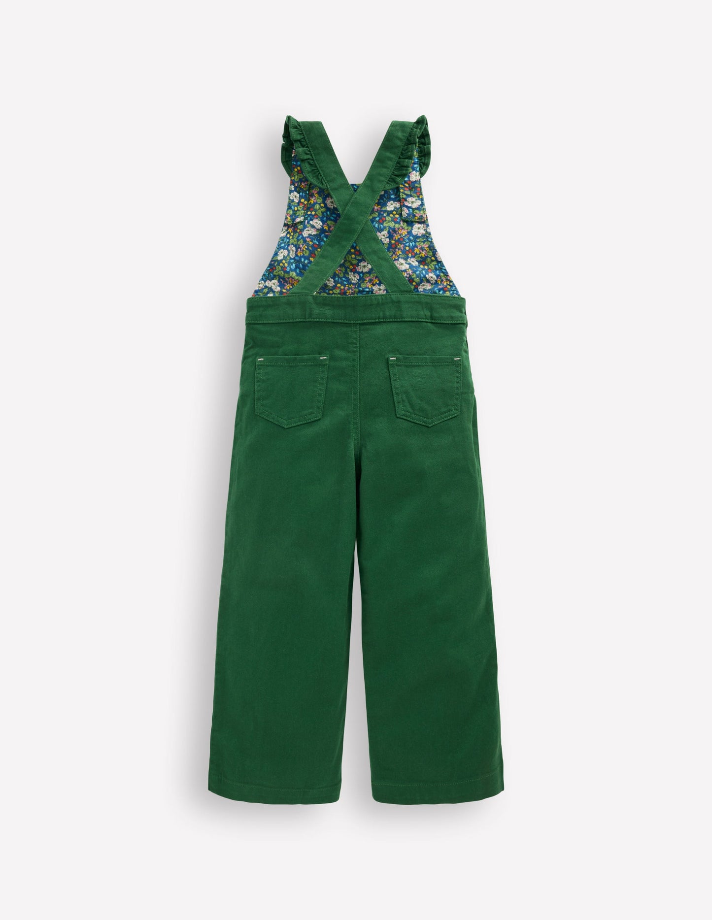 Frill Overalls-Pine Green