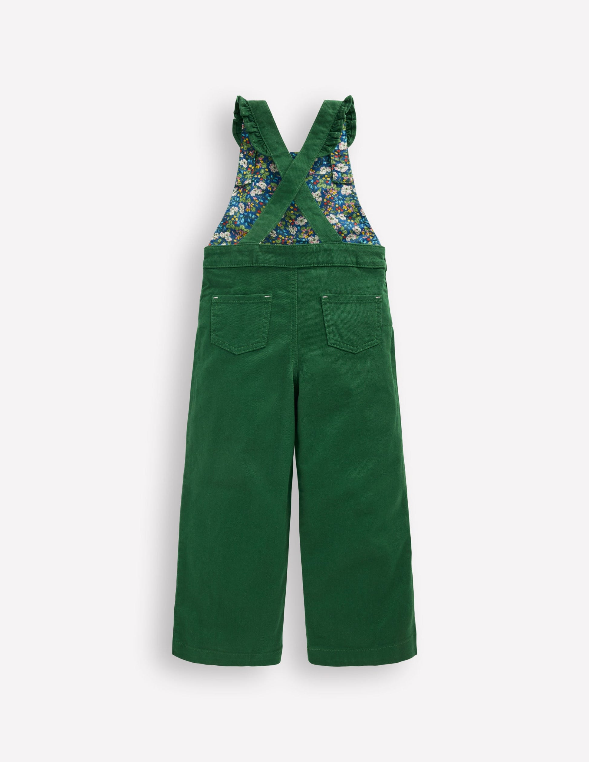 Frill Overalls-Pine Green-2