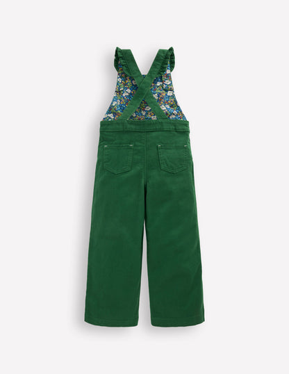 Frill Overalls-Pine Green-2