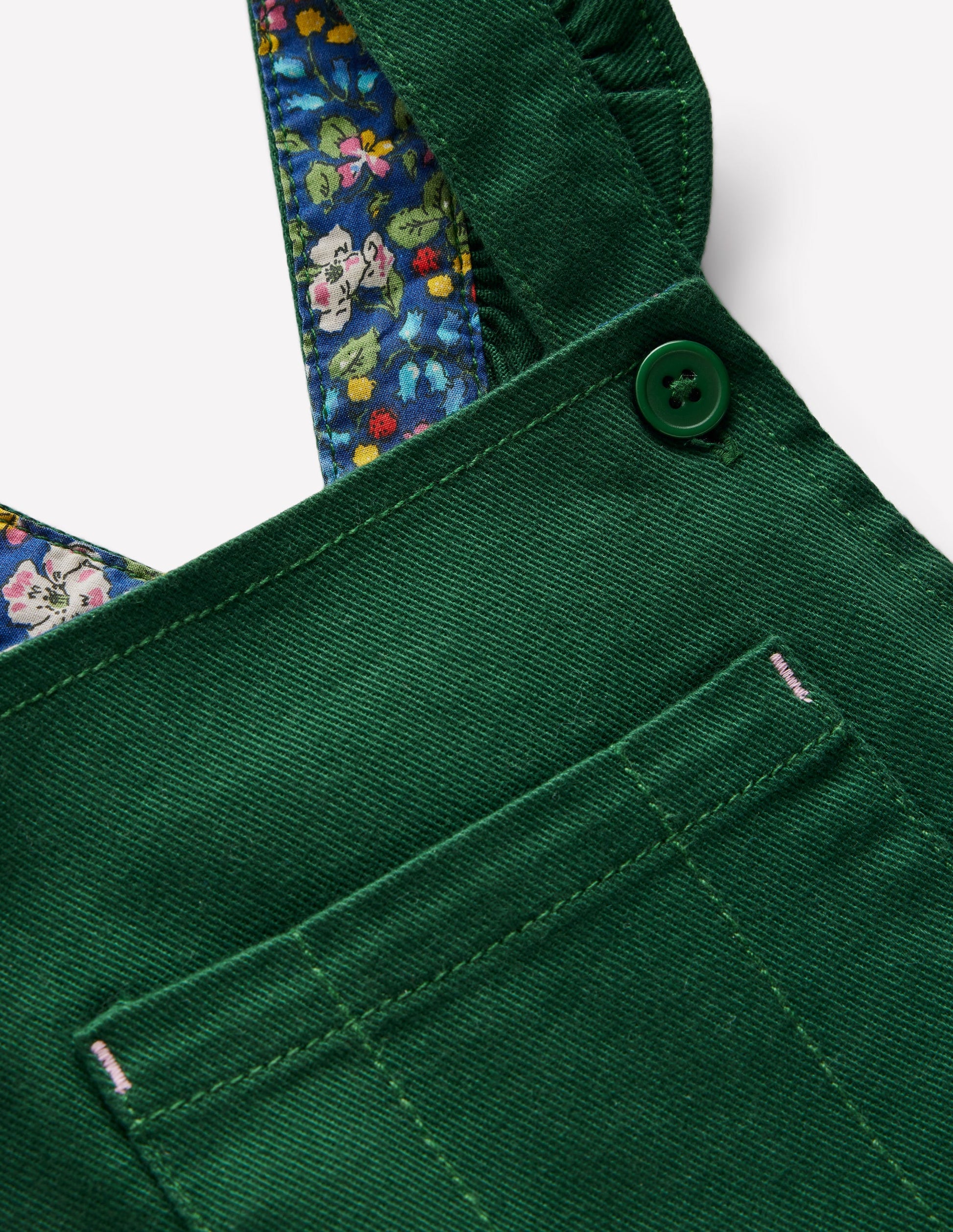 Frill Overalls-Pine Green-3