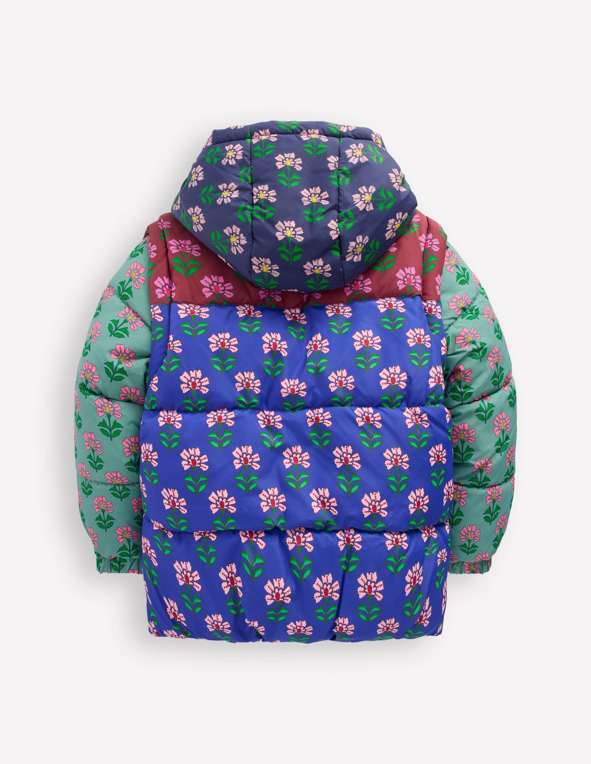 2-in-1 Padded Coat-Multi Woodblock Flower-2