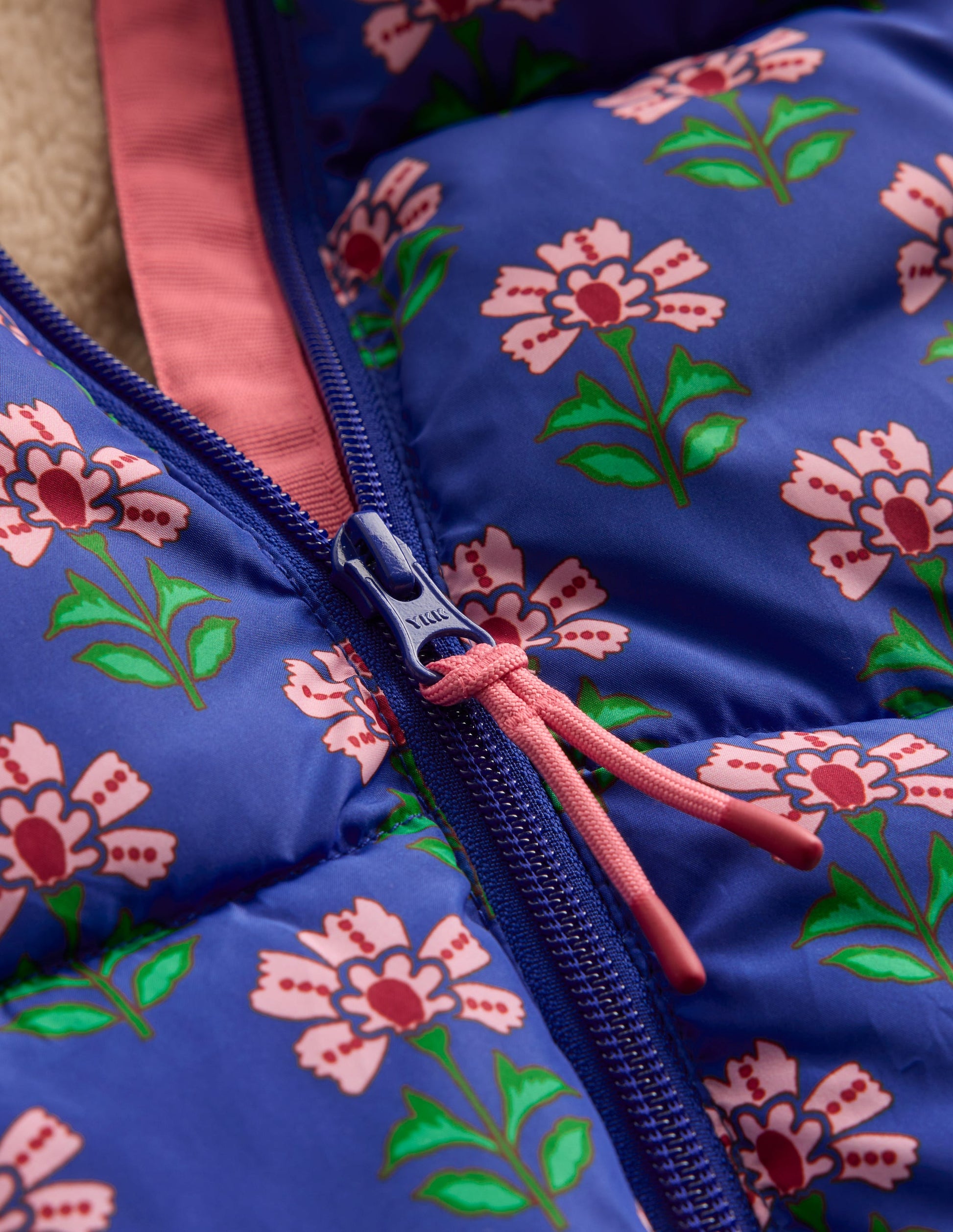 2-in-1 Padded Coat-Multi Woodblock Flower-3