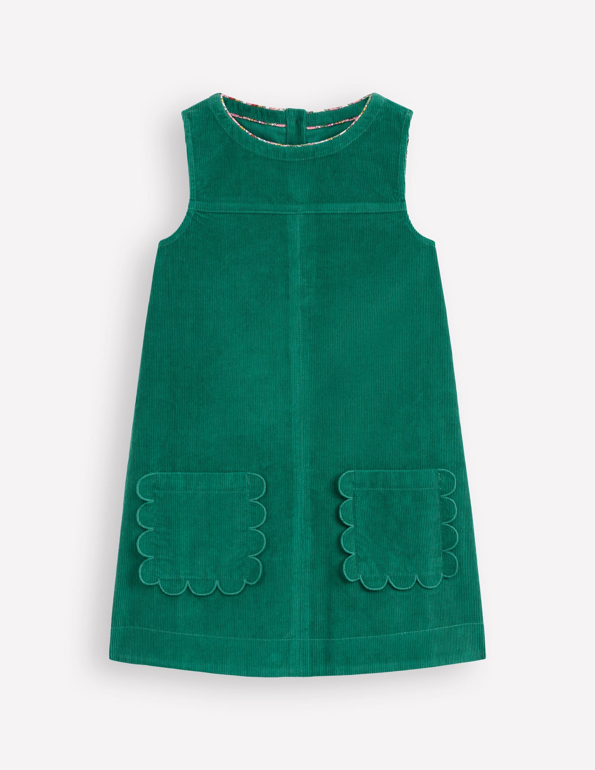 Saffy Cord Pinafore Dress-Jewel Green-1