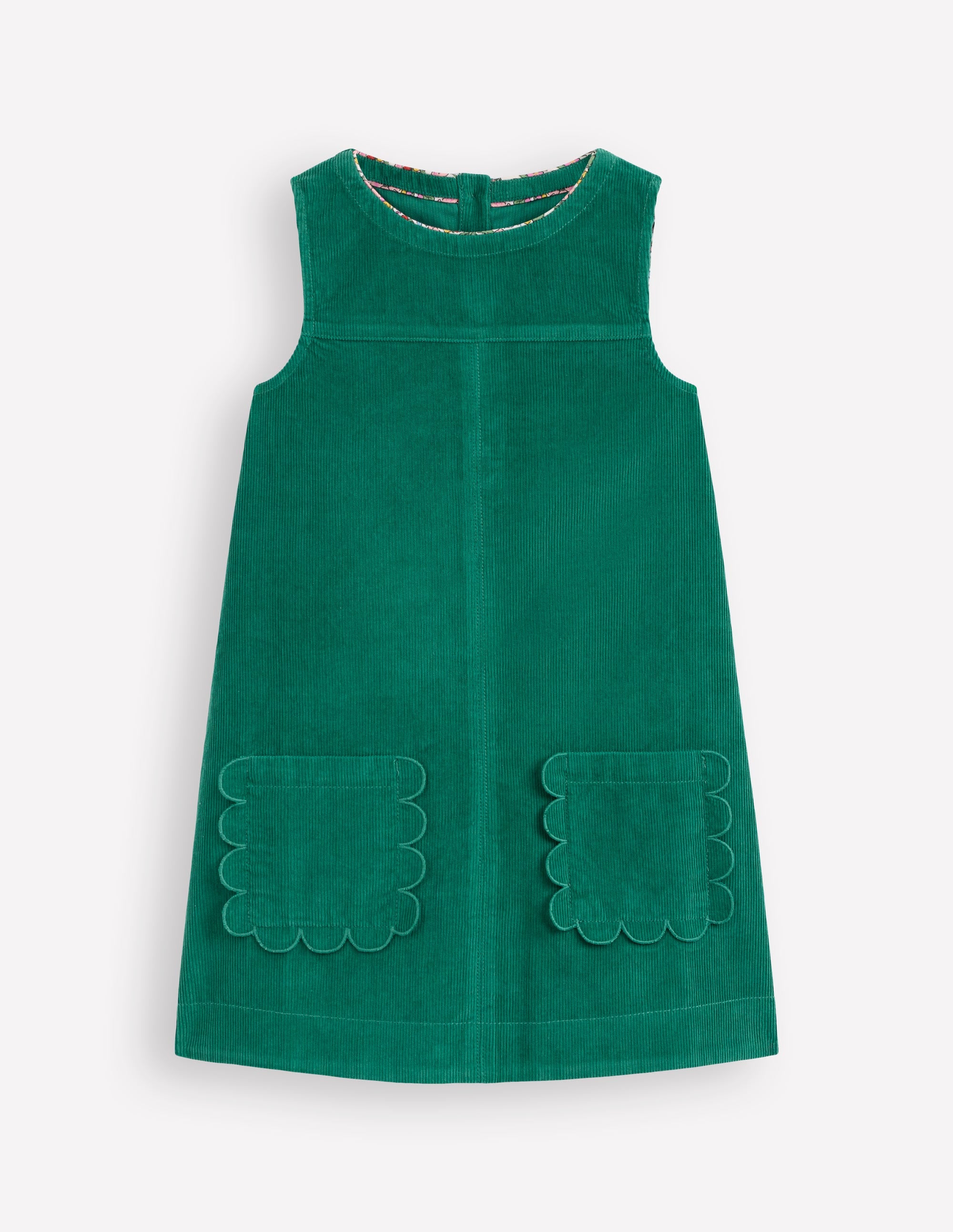 Saffy Cord Pinafore Dress-Jewel Green - Image 1