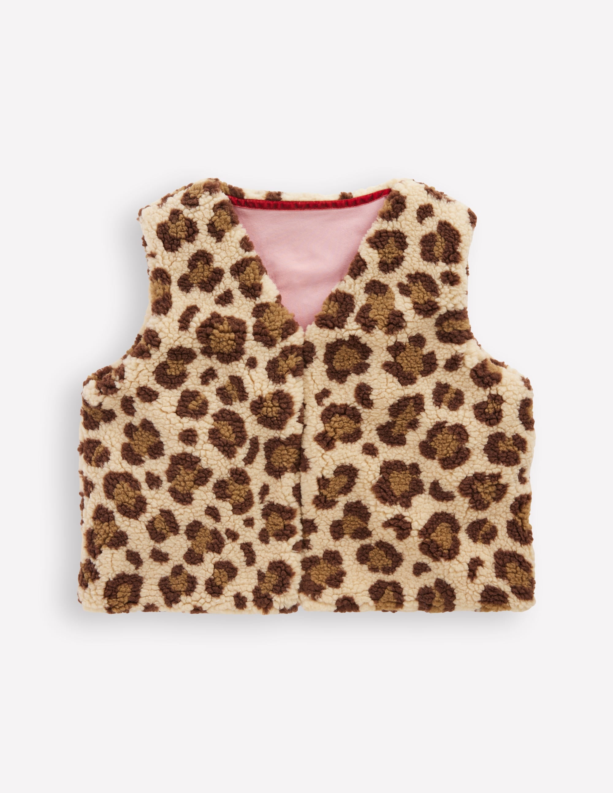 Relaxed Borg Gilet-Leopard - Image 1