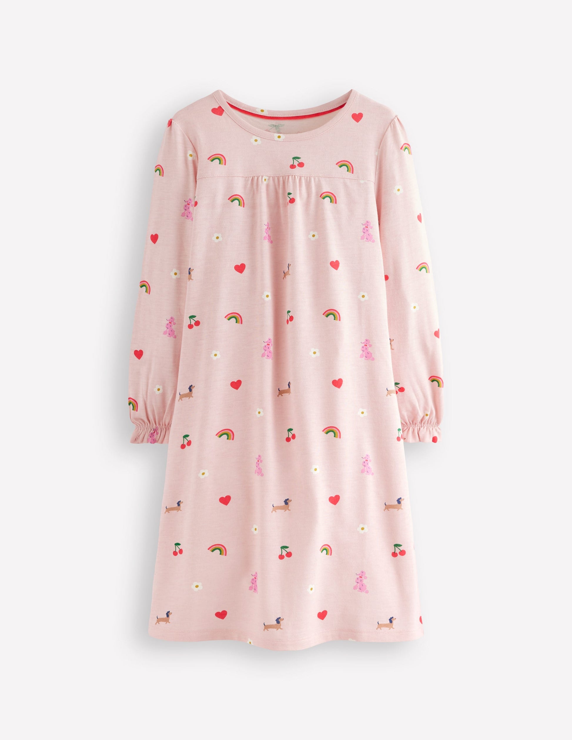 Printed Long Sleeve Nightie-Chalk Pink Parisien-1