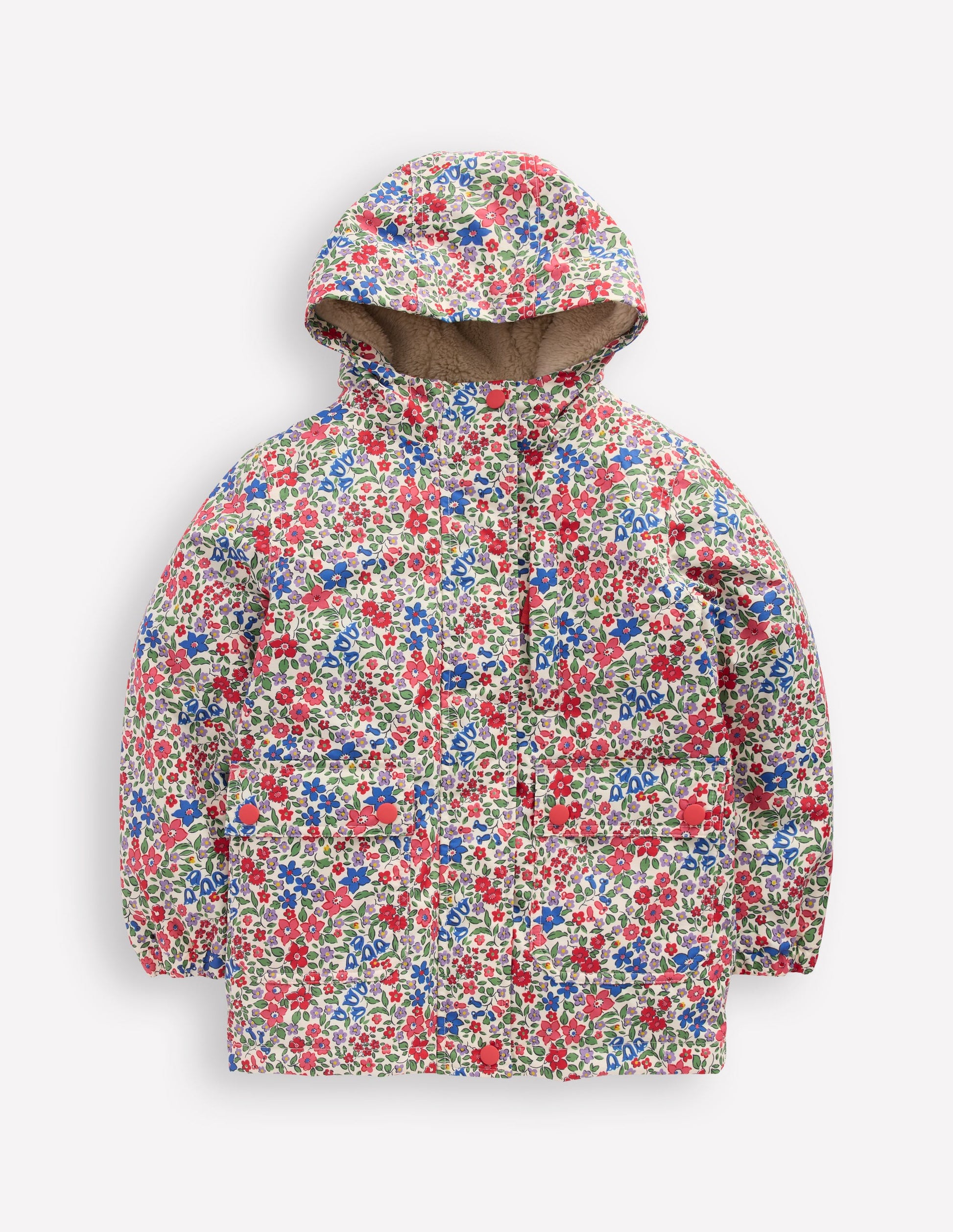 4-in-1 Waterproof Coat-Rapture Rose Flowerbed-1