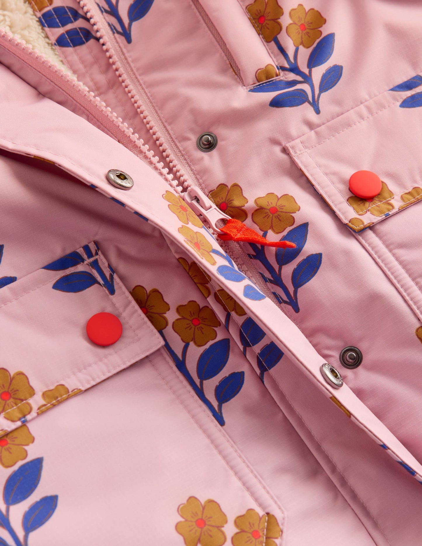 4-in-1 Waterproof Coat-Vintage Pink Floral Stamp