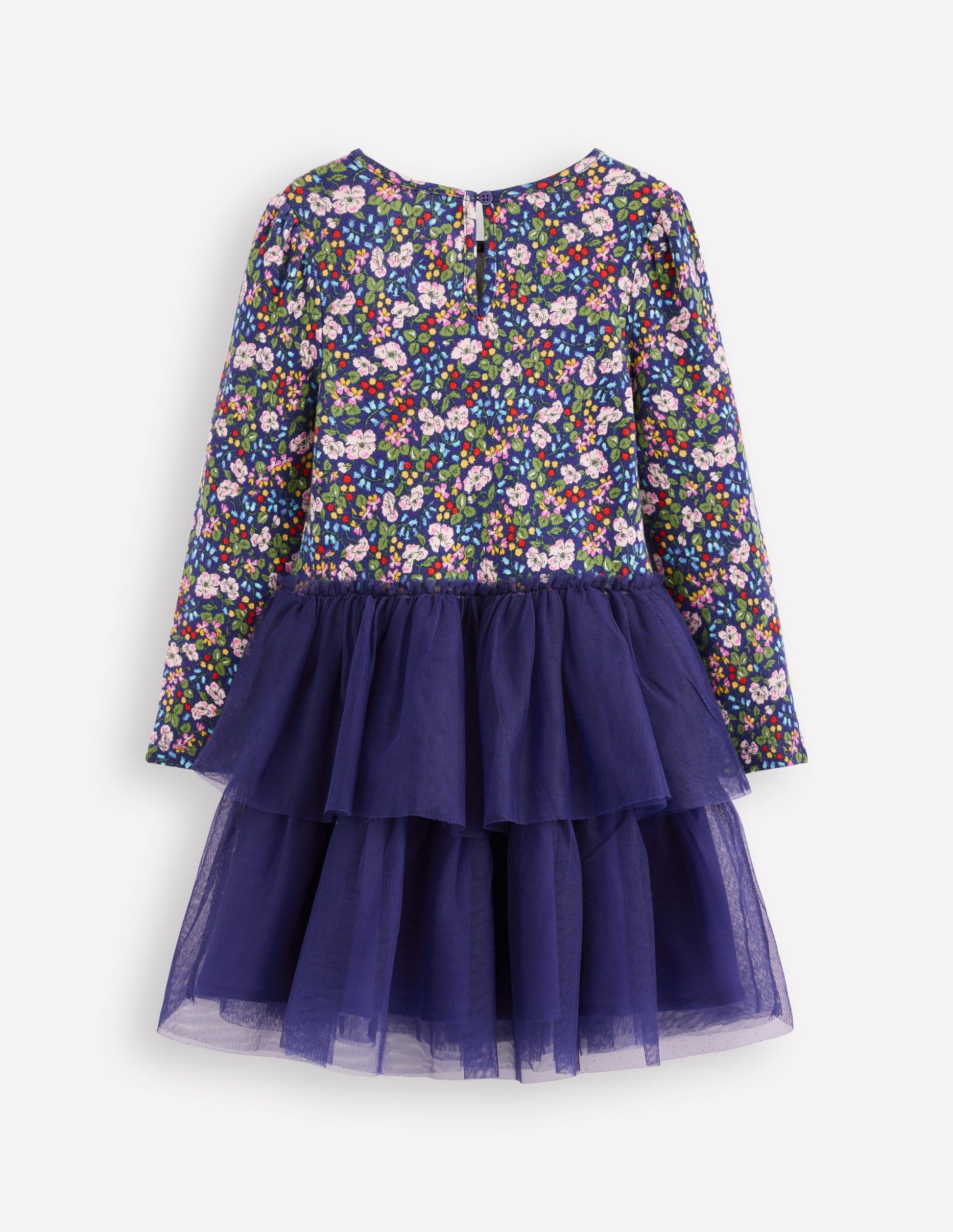 Tulle Mix Dress-Starboard Blue Berry Floral-2