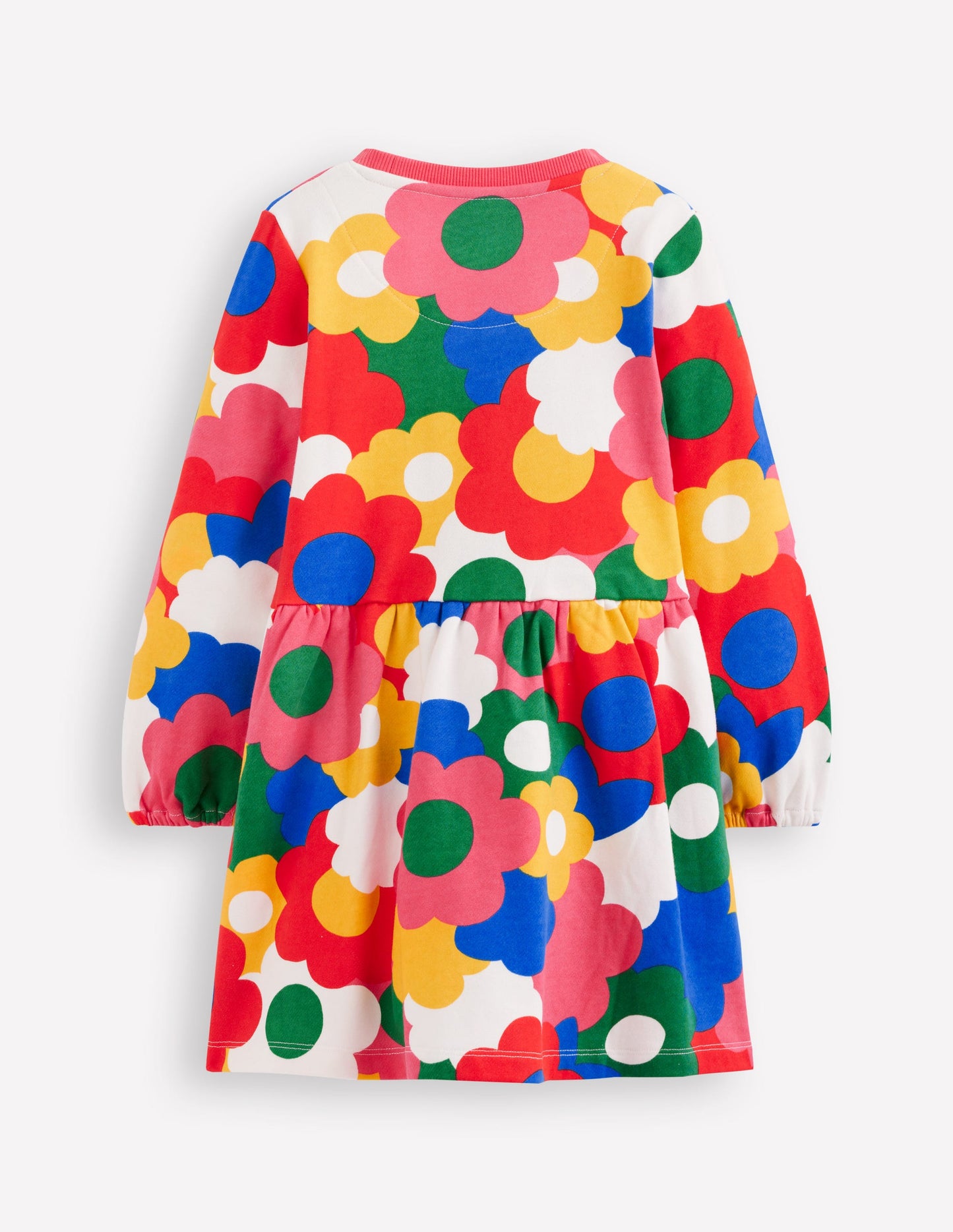 Loopback Sweat Dress-Multi Rainbow Flower