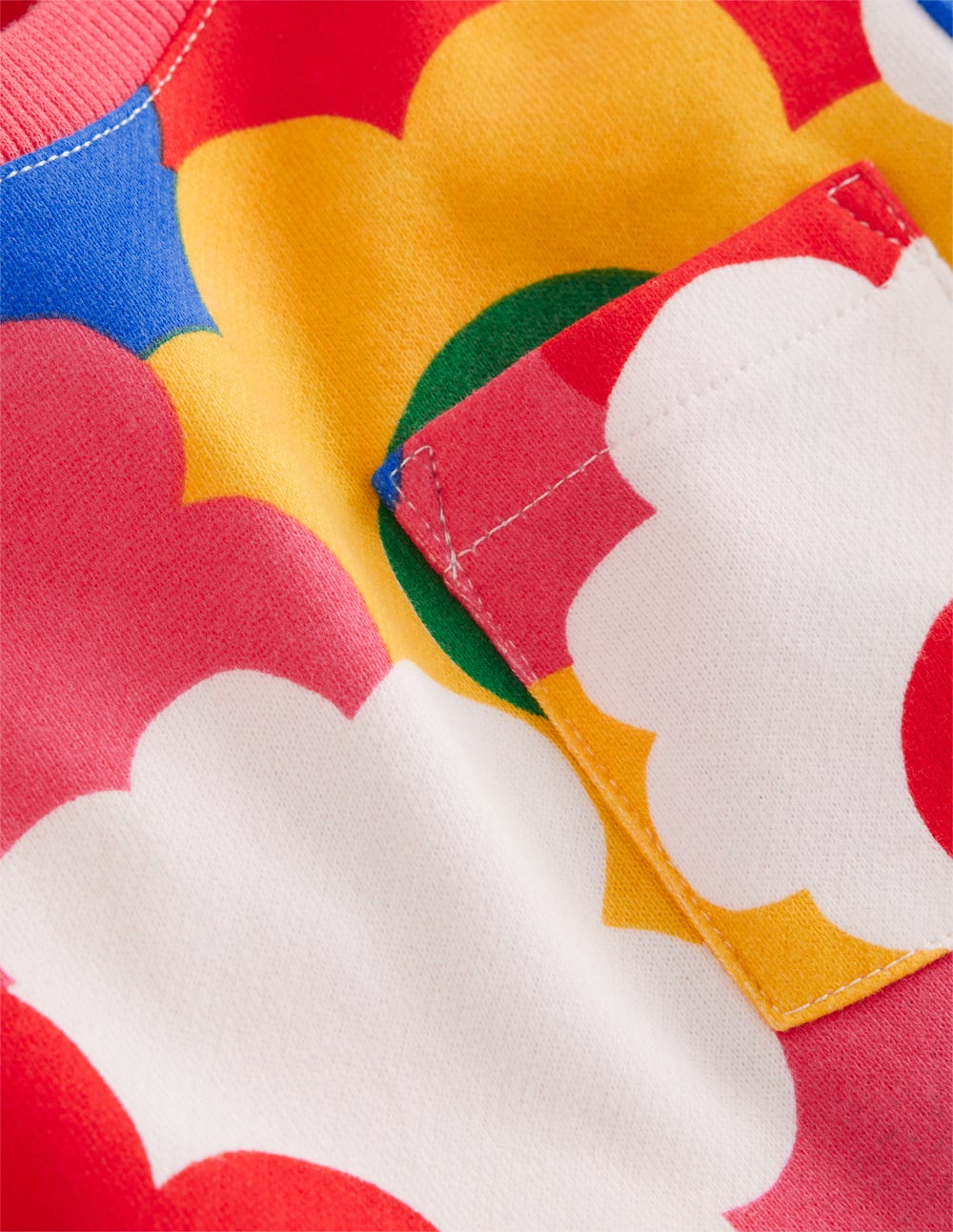 Loopback Sweat Dress-Multi Rainbow Flower-3