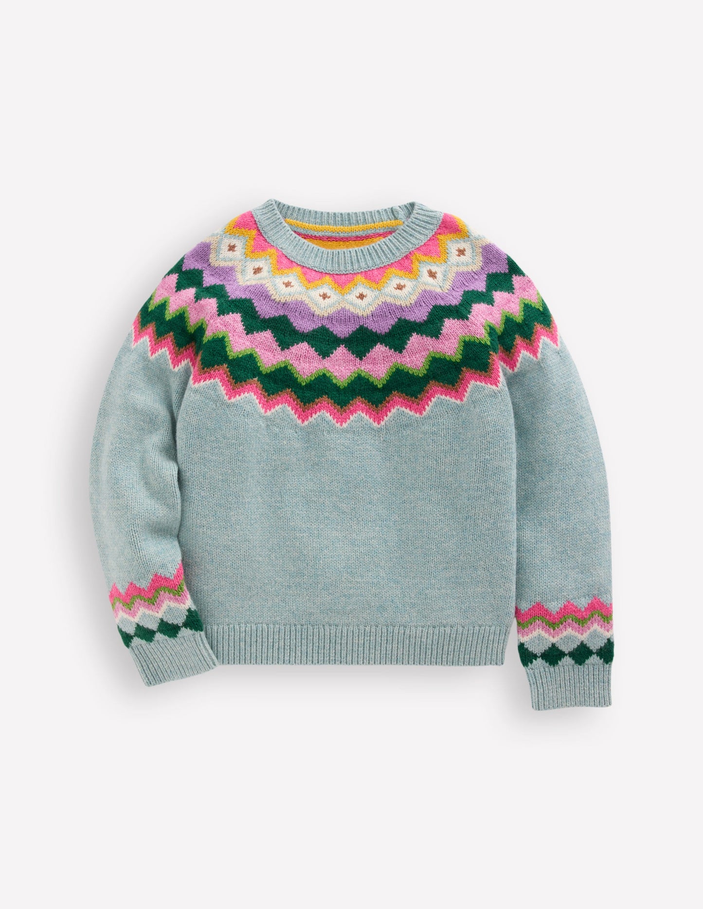 Eleanor Fair Isle Jumper-Sea Mist Blue Fair Isle