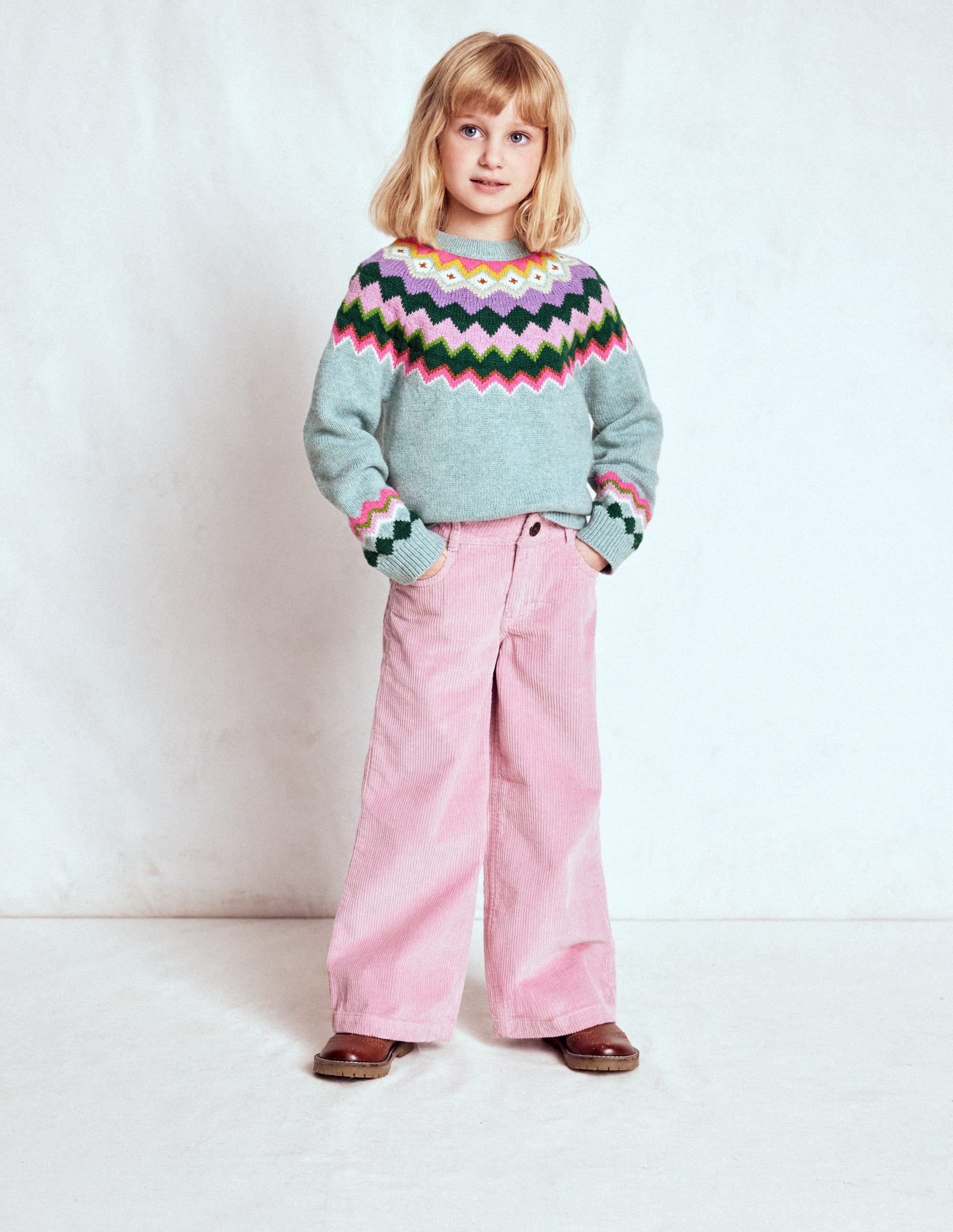 Eleanor Fair Isle Sweater-Sea Mist Blue Fair Isle - Image 1