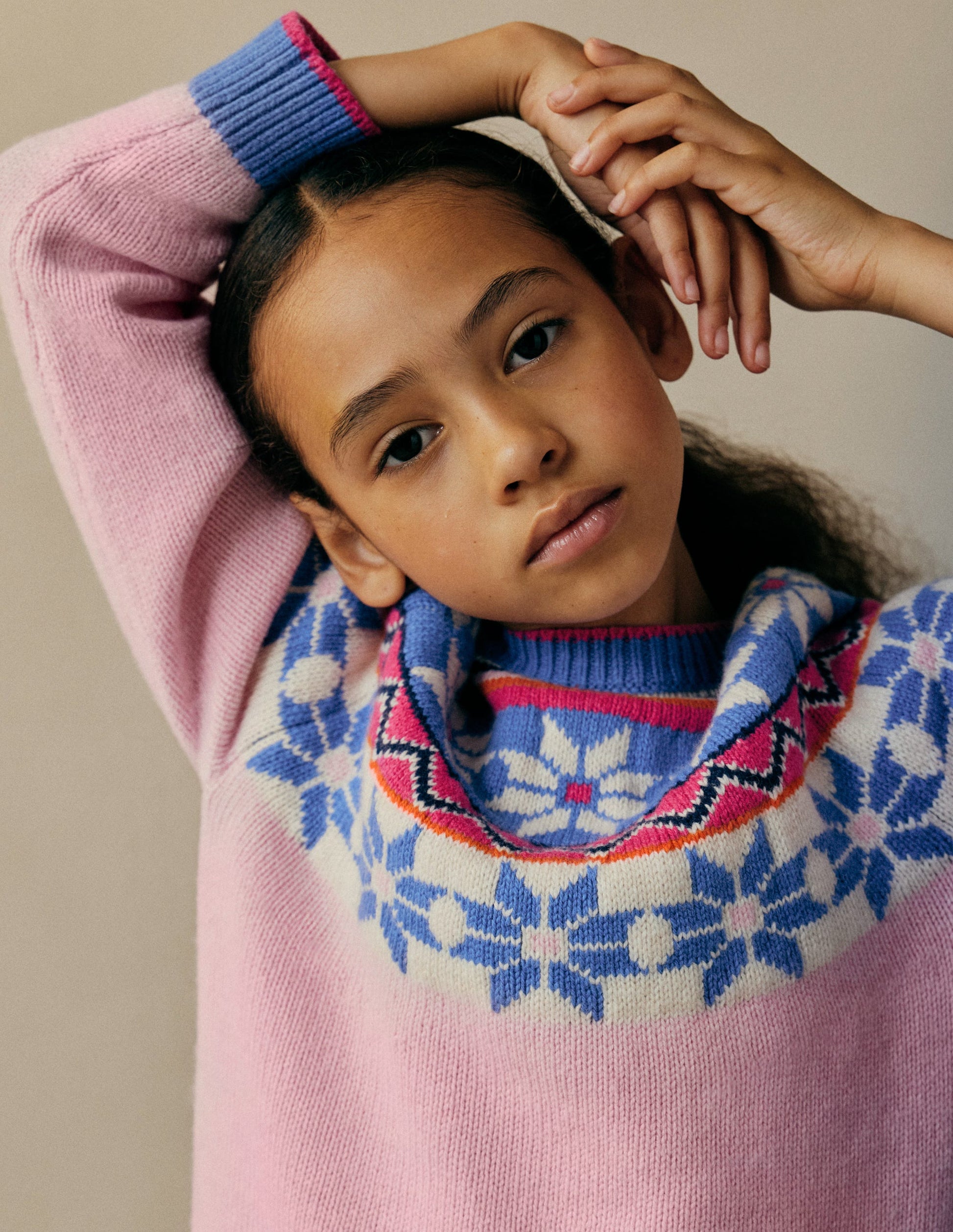 Eleanor Fair Isle Jumper-Blooming Pink-1