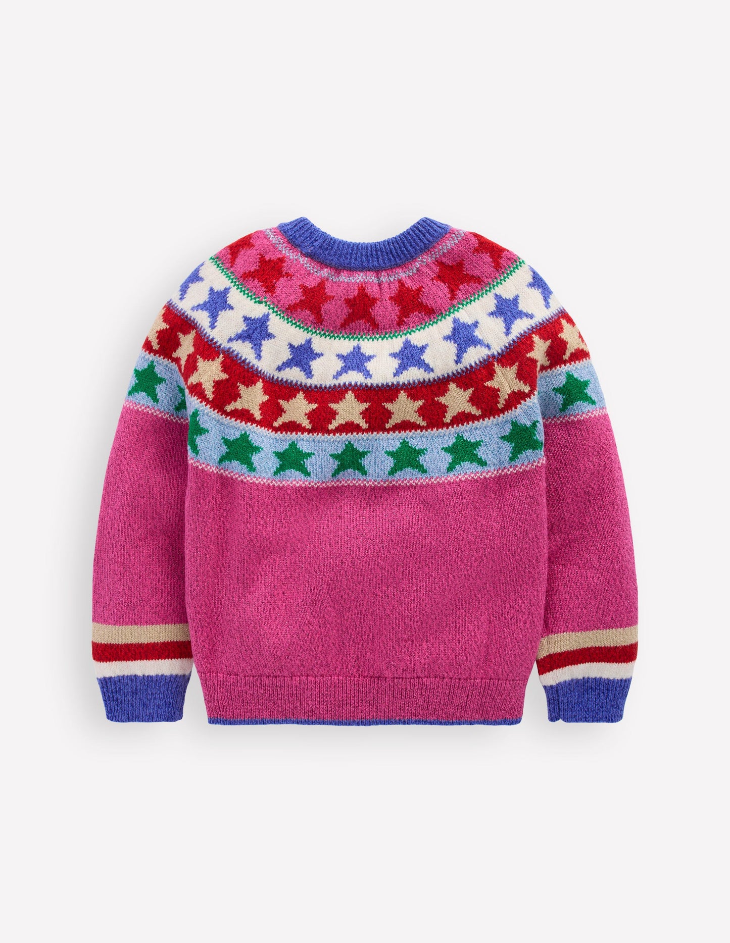 Eleanor Fair Isle Jumper-Hot Pink Sparkle Stars