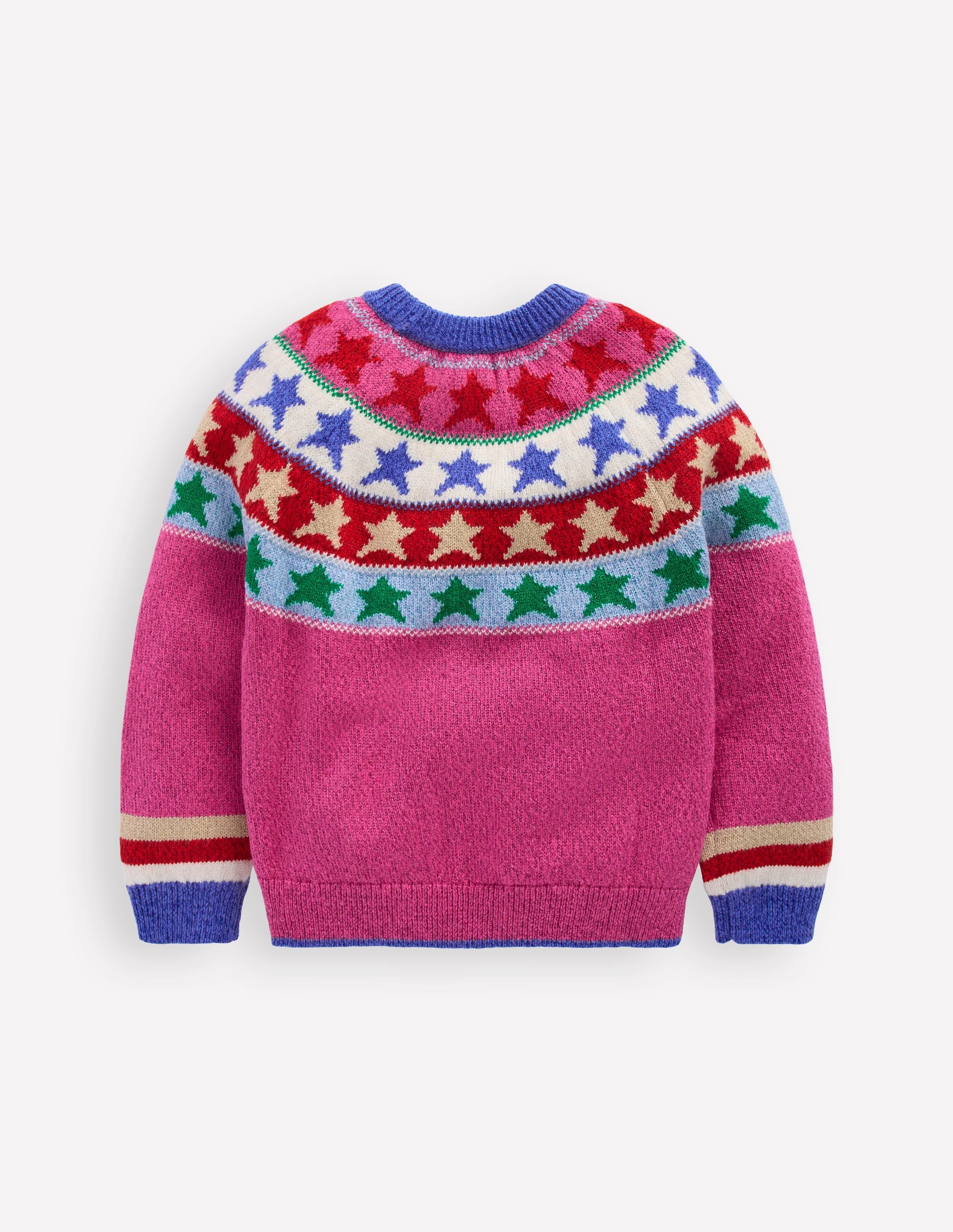 Eleanor Fair Isle Sweater-Hot Pink Sparkle Stars - Image 2