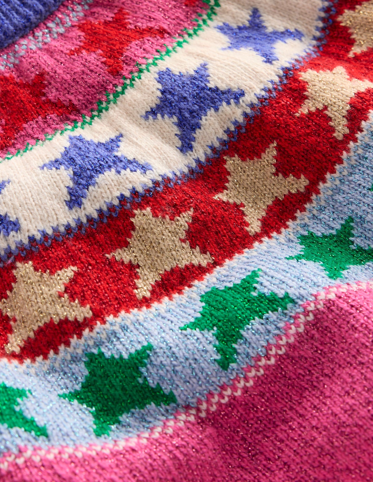 Eleanor Fair Isle Jumper-Hot Pink Sparkle Stars