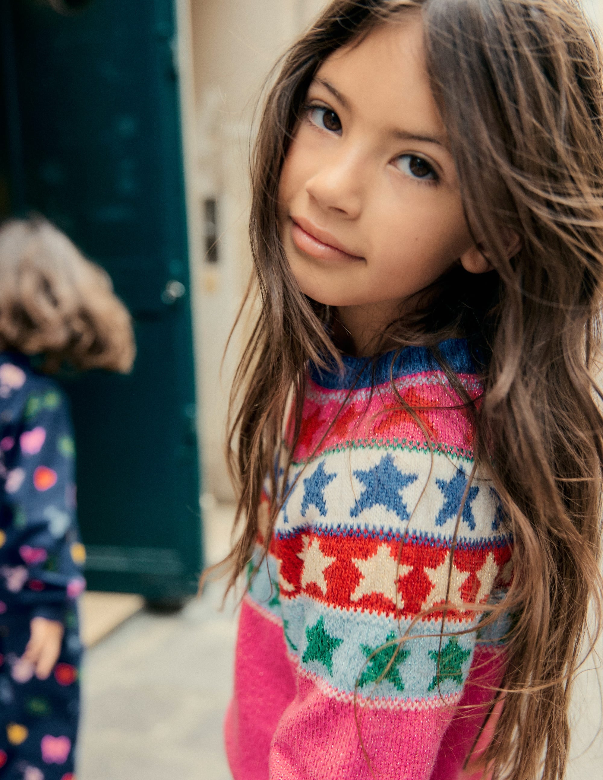 Eleanor Fair Isle Sweater-Hot Pink Sparkle Stars - Image 4