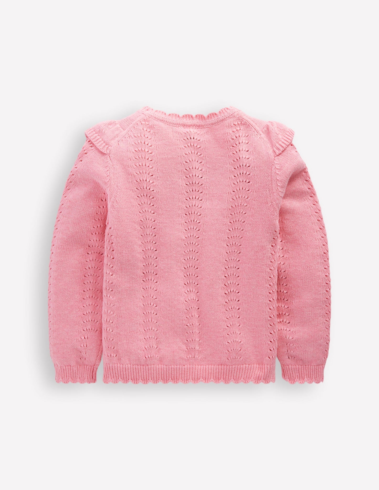 Embroidered Pointelle Sweater-Formica Pink Marl