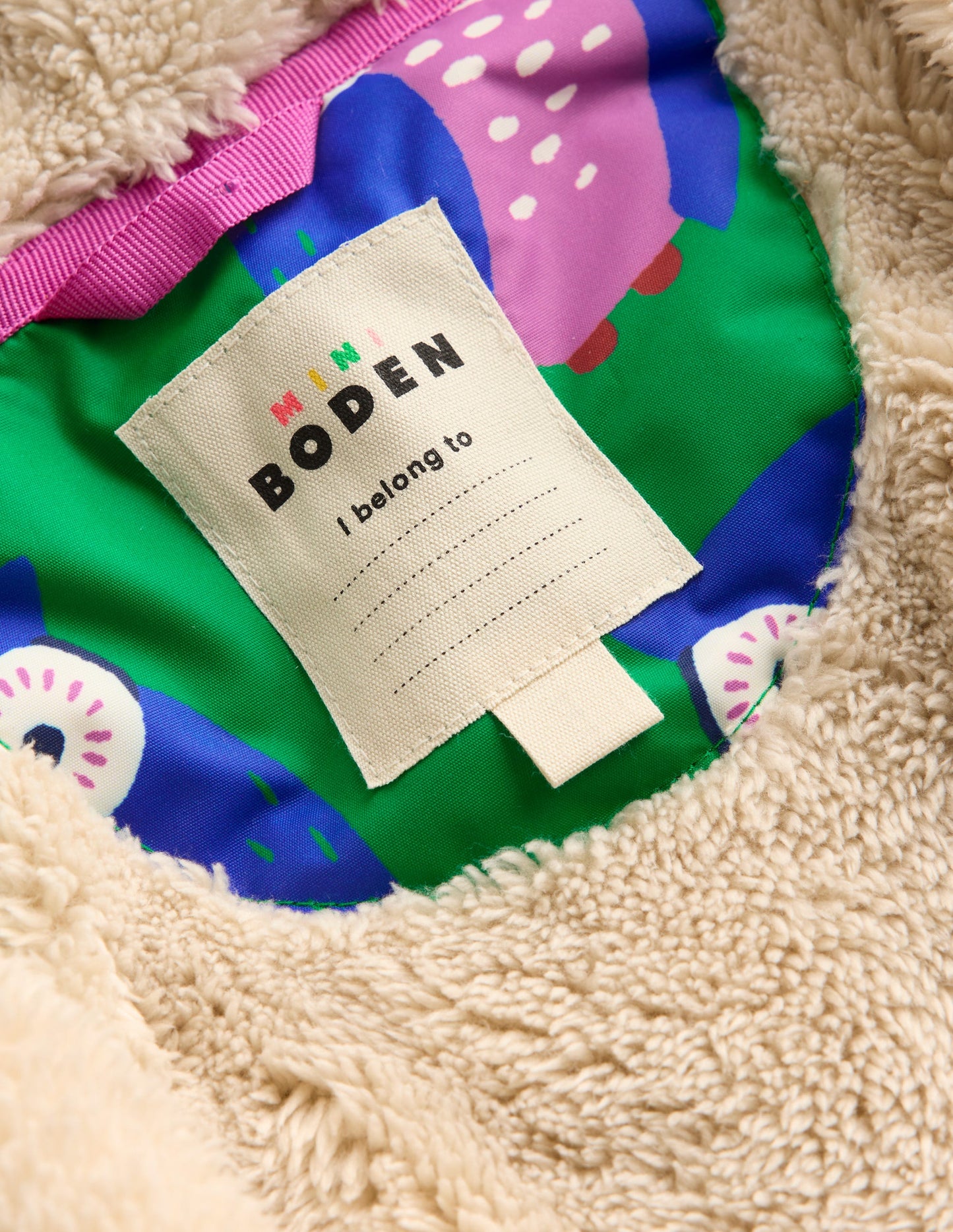 Sherpa Lined Anorak-Rich Emerald Geo Owls