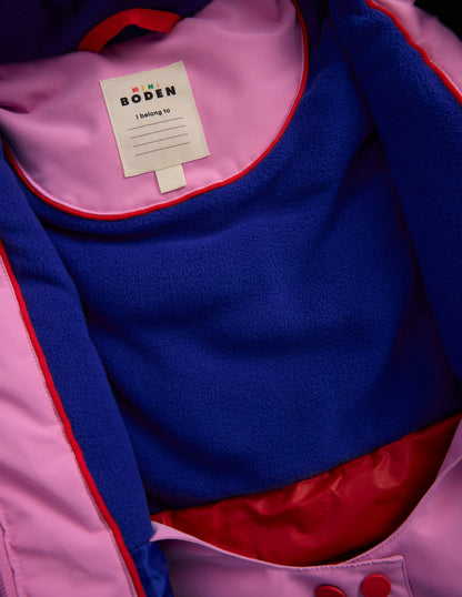 All-weather Waterproof Coat-Pink Metallic Colourblock-7