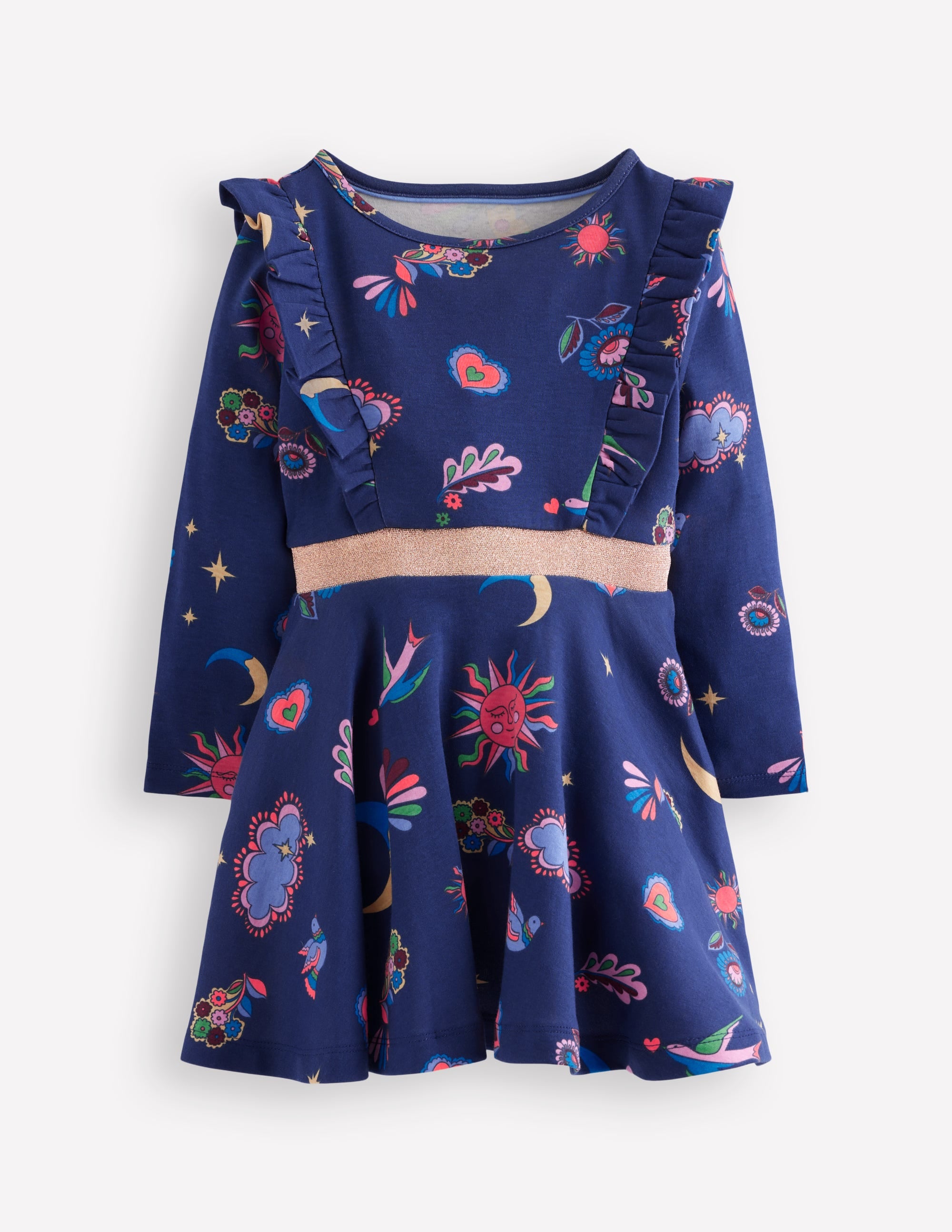 Cora Twirly Jersey Dress-College Navy Paisley Sky - Image 1