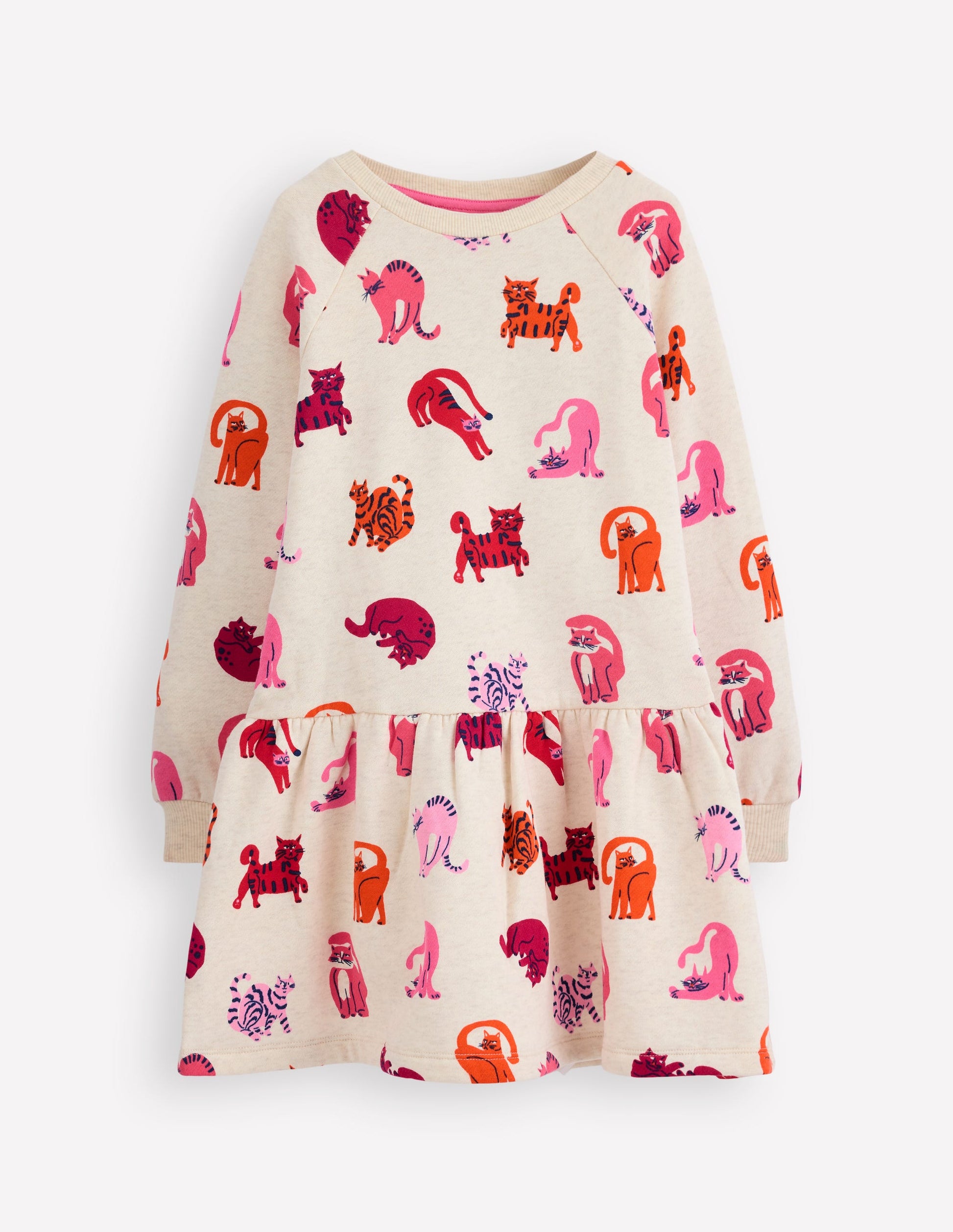 Cosy Sweatshirt Dress-Multi Cats-1