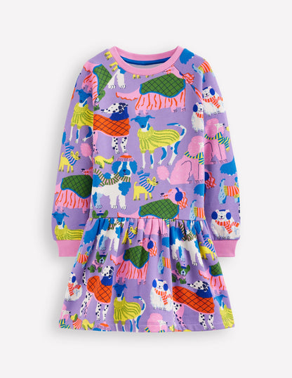 Cosy Sweatshirt Dress-Eggshell Blue Cosy Dogs-1