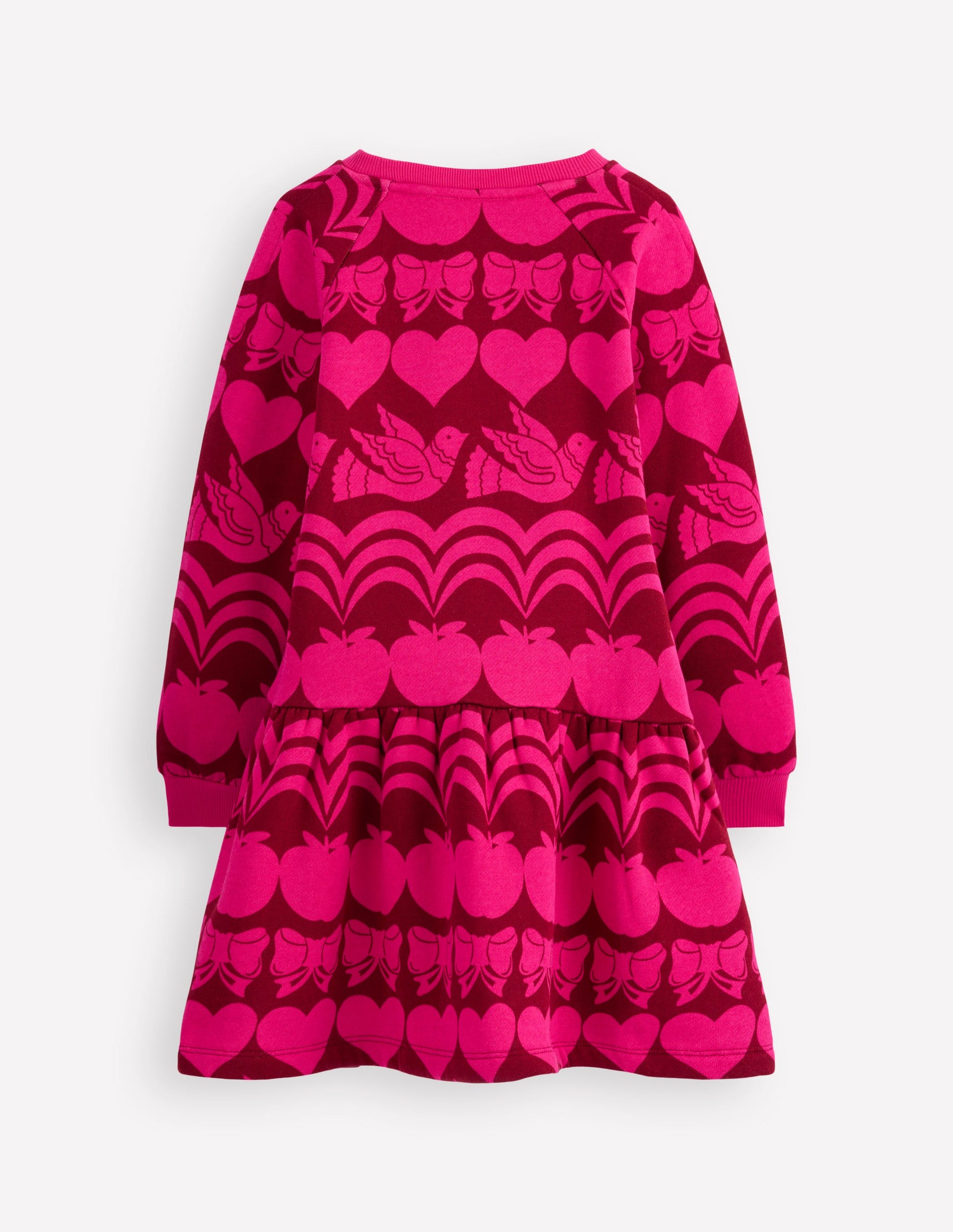Cosy Sweatshirt Dress-Red Liquorice Festive Fun-2