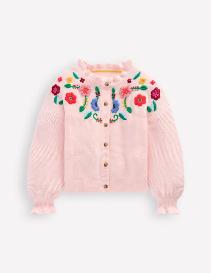 Pretty Embroidered Cardigan-Chalk Pink-1