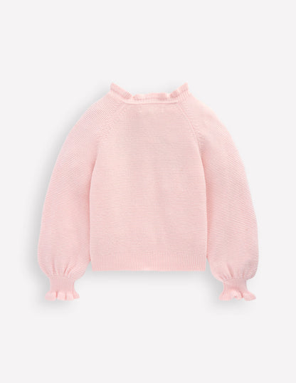 Pretty Embroidered Cardigan-Chalk Pink-2