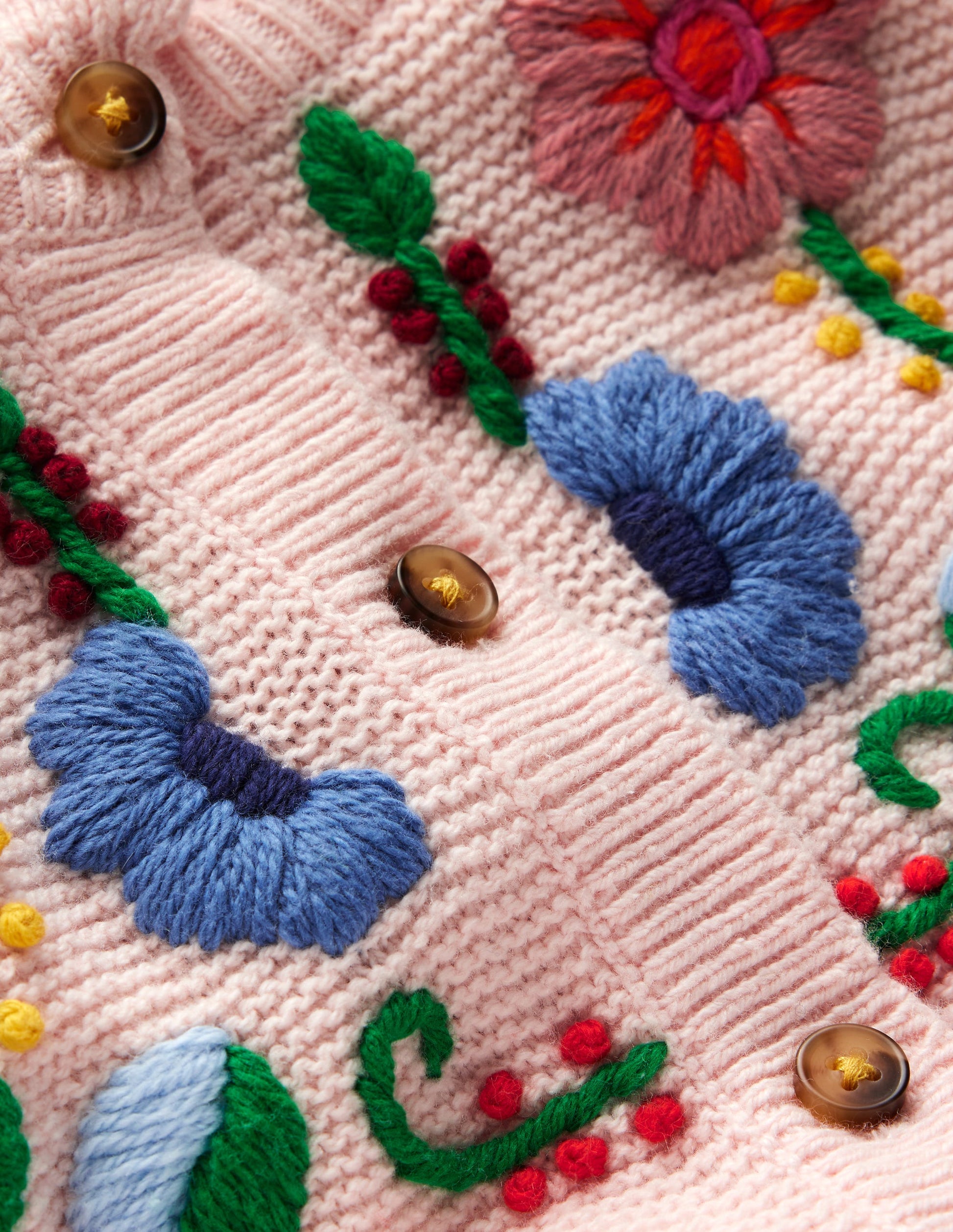 Pretty Embroidered Cardigan-Chalk Pink-3