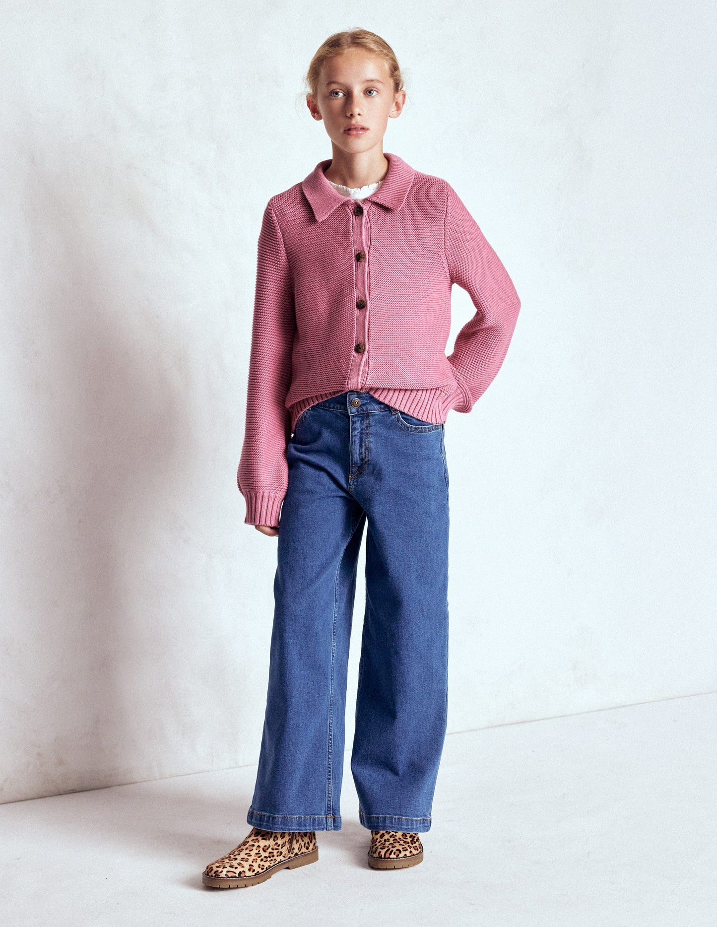 Collared Cardigan-Pink Haze