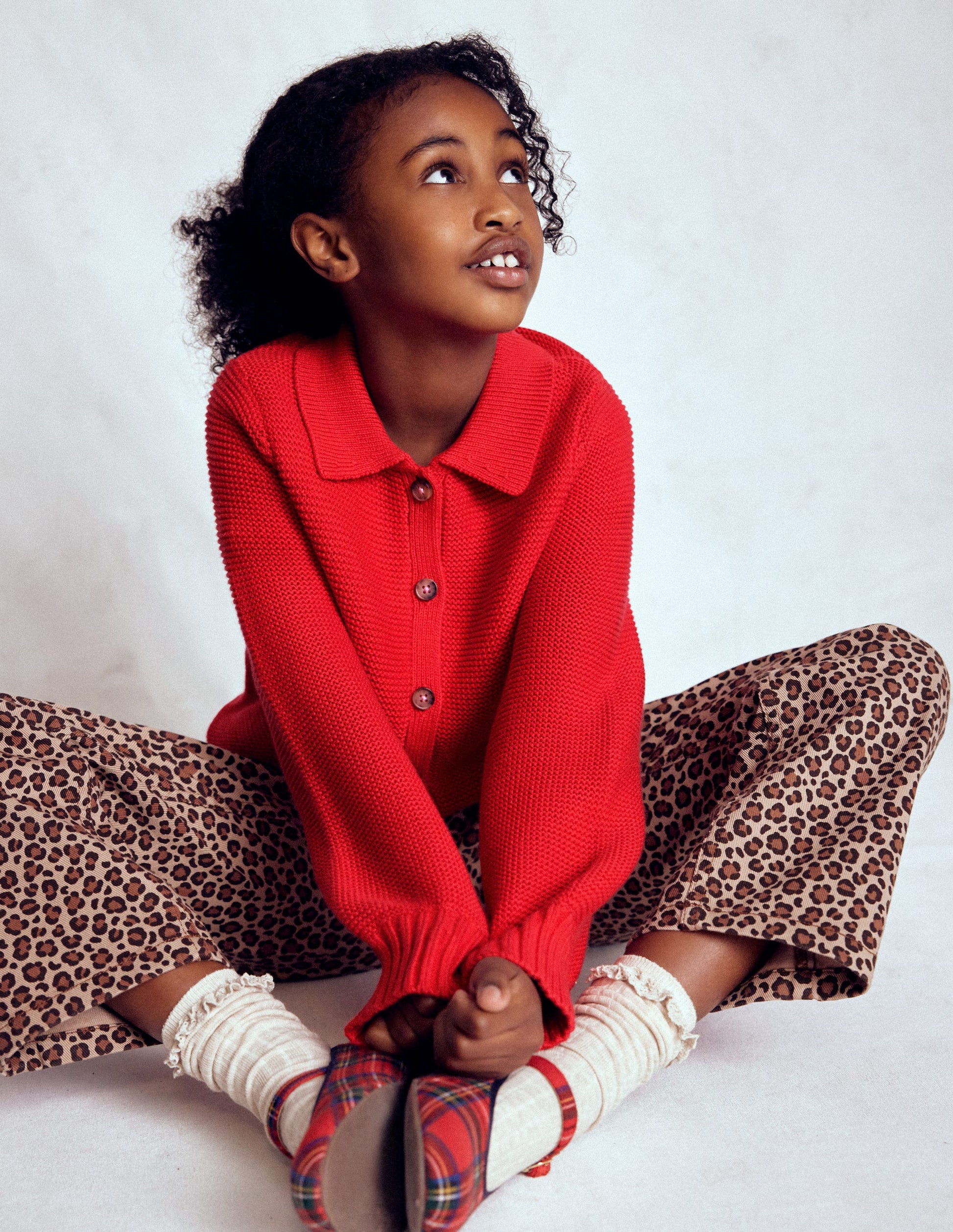 Collared Cardigan-Rockabilly Red-1