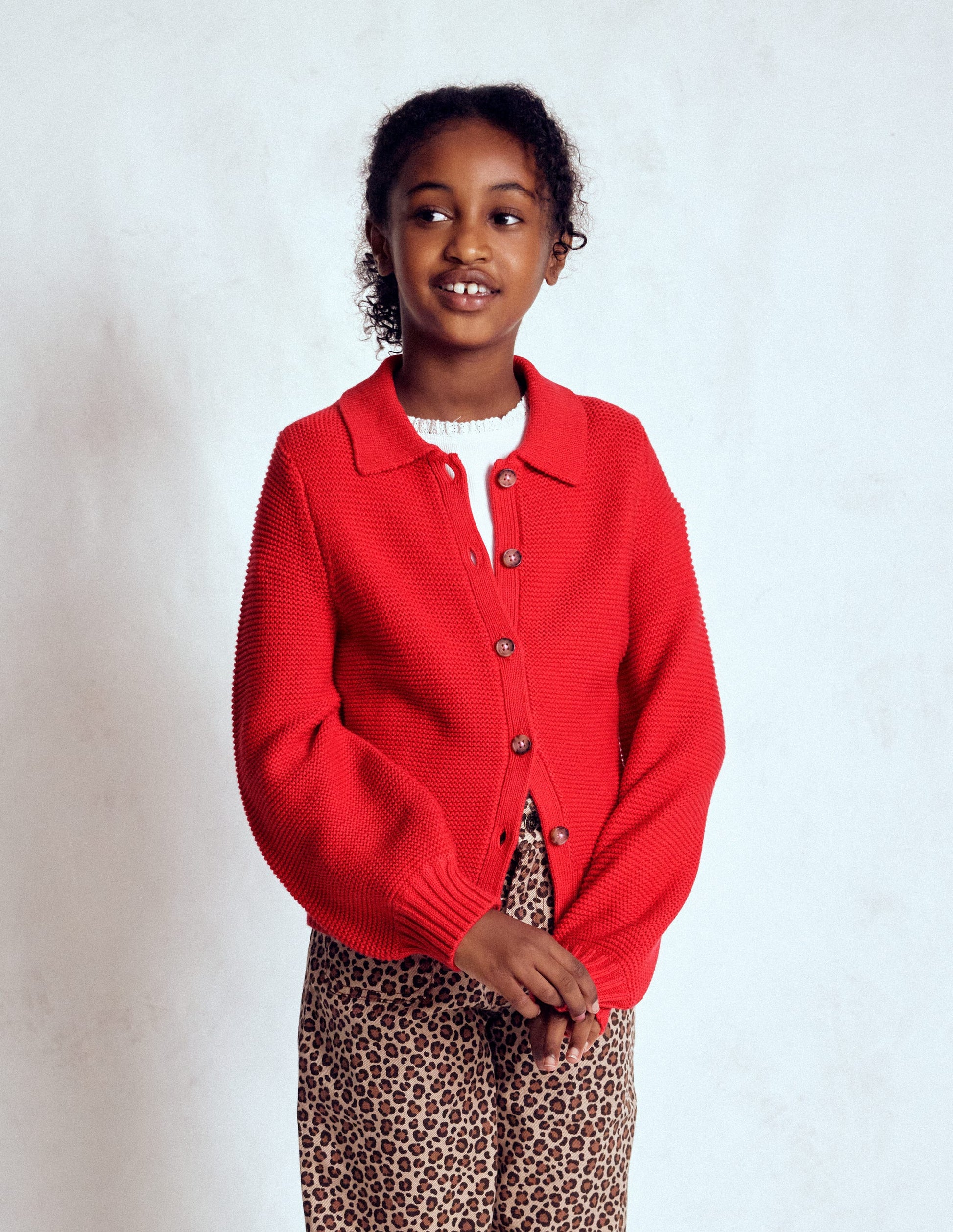 Collared Cardigan-Rockabilly Red-3