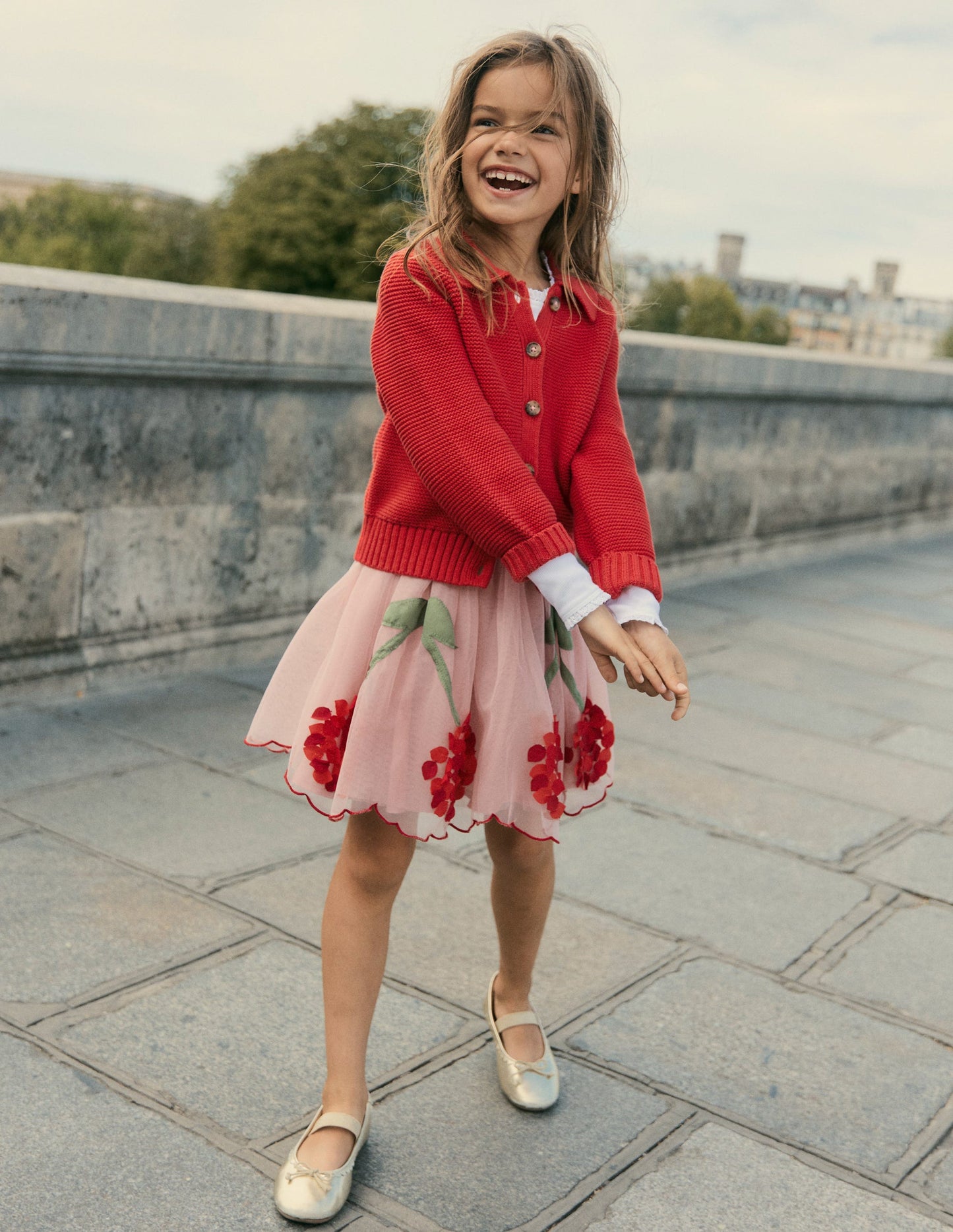 Collared Cardigan-Rockabilly Red