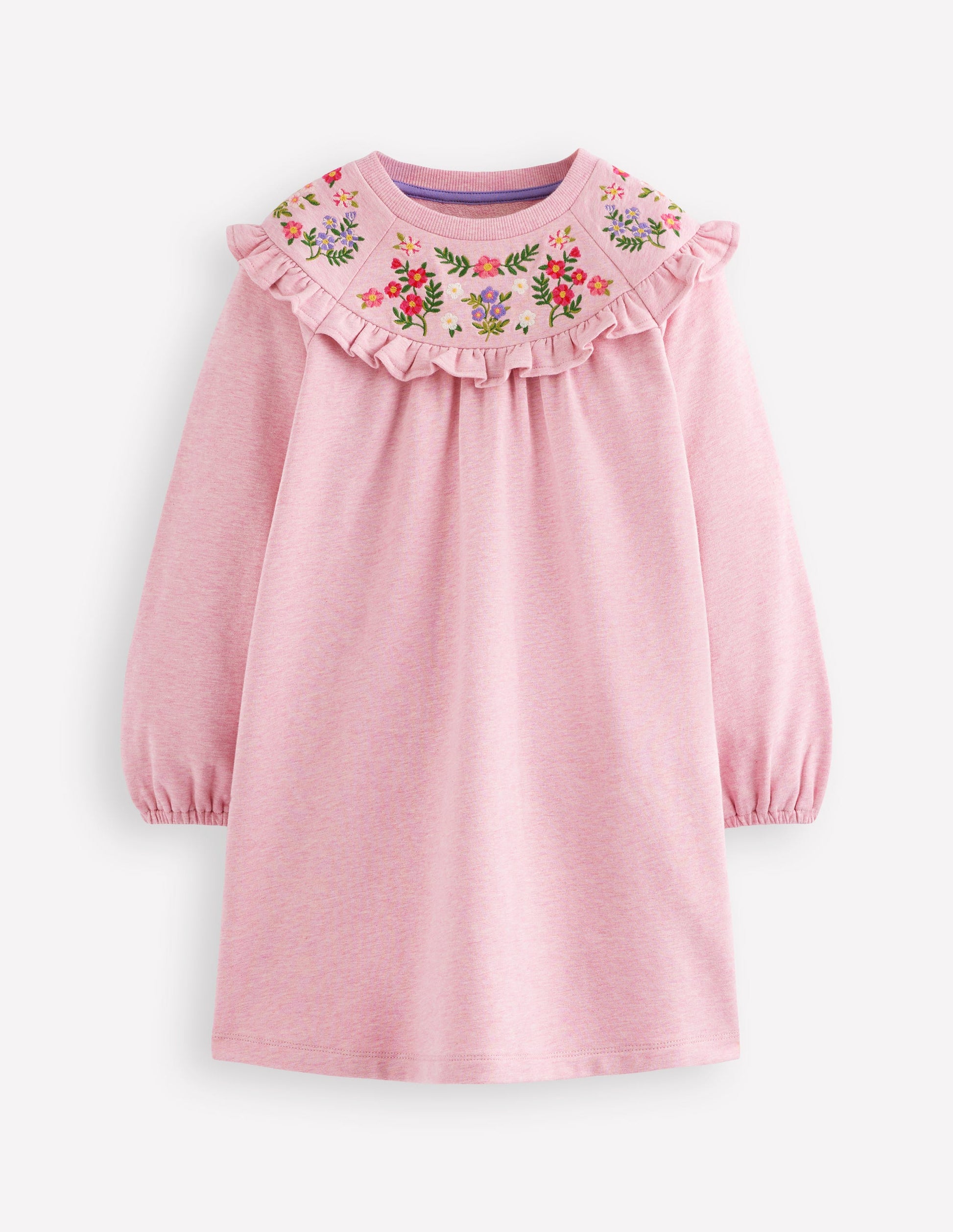 Embroidered Sweatshirt Dress-Pink | Boden USA Embroidered Sweatshirt Dress-Pink | Boden USA