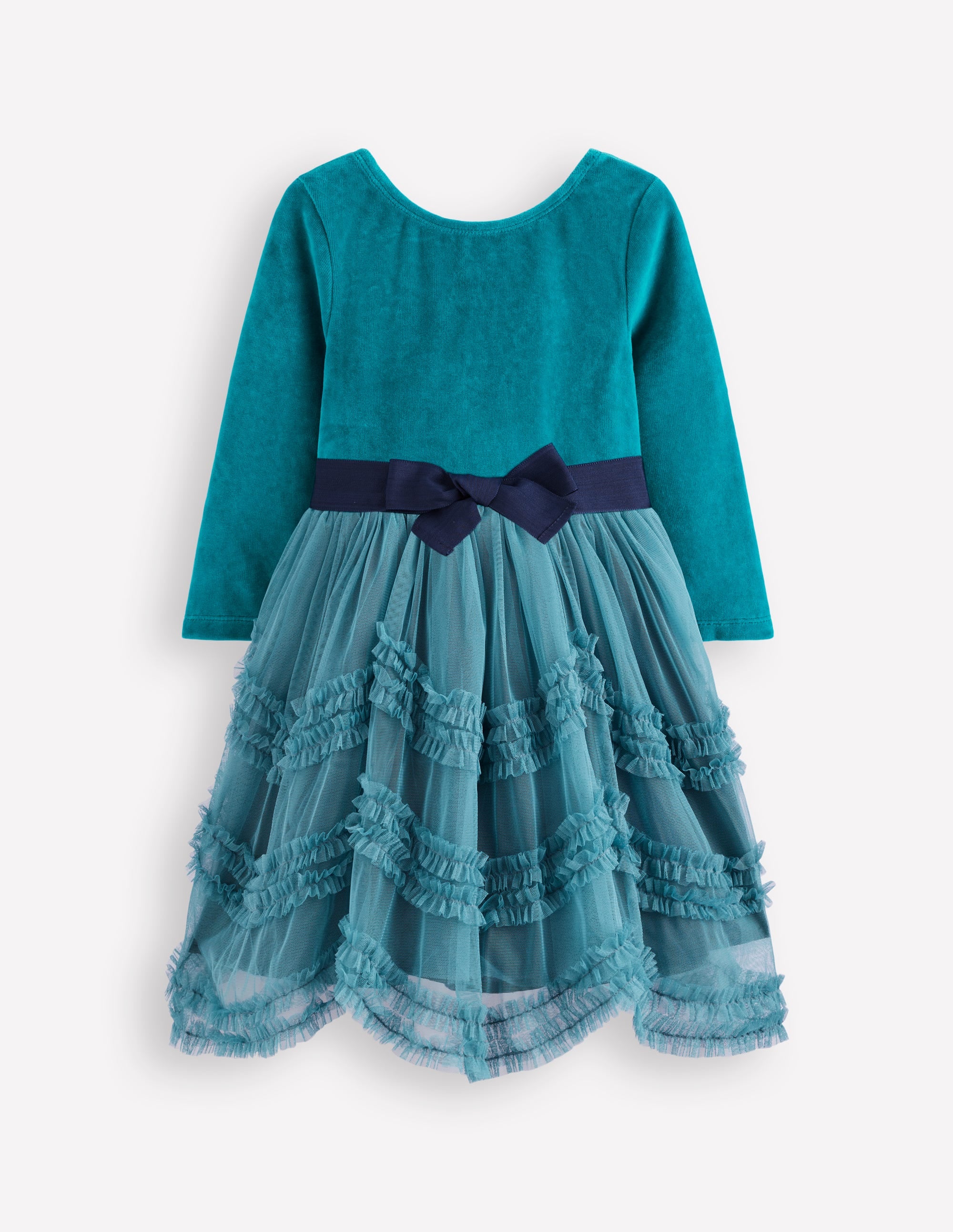 Velour Tulle Ballet Dress-Deep Sea Green - Image 1