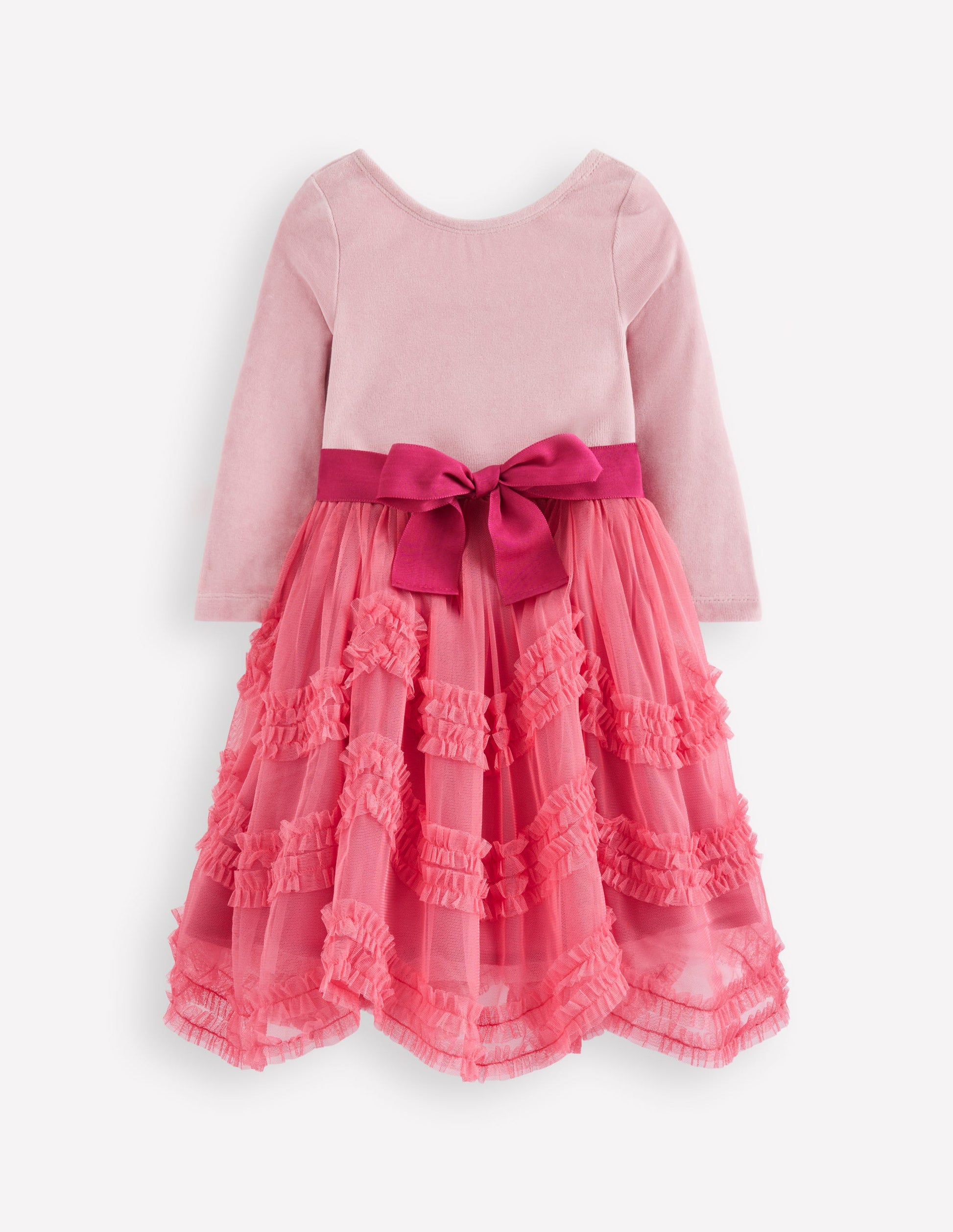 Velour Tulle Ballet Dress-Rose Pink-1